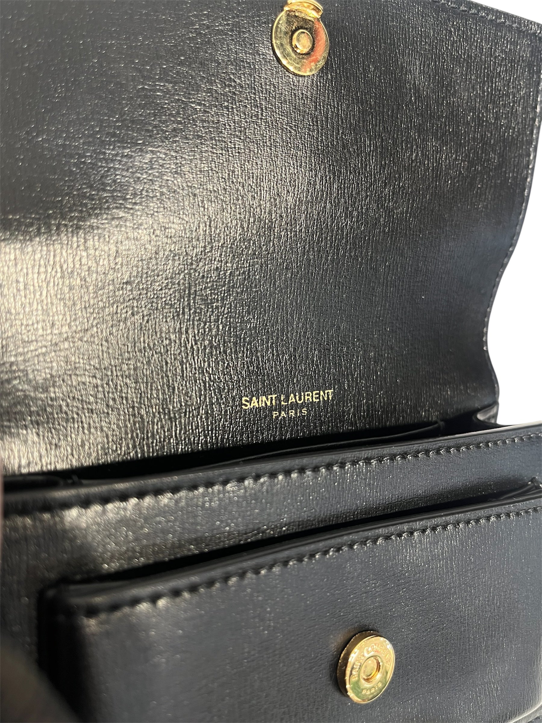 YVES SAINT LAURENT/Bag/Leather/BLK/WALLET ON CHAIN-GLD HRDWR view 6
