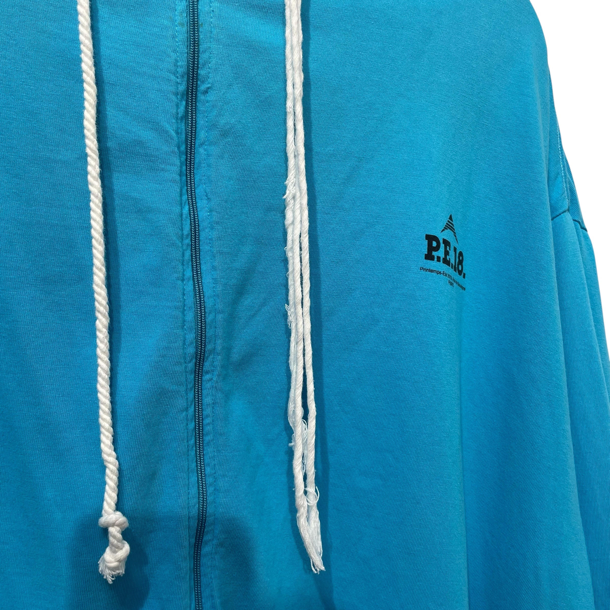 BALENCIAGA/Zip Up Hoodie/XS/Cotton/BLU/2017 PE18 WHITE DRAWSTRINGS view 5