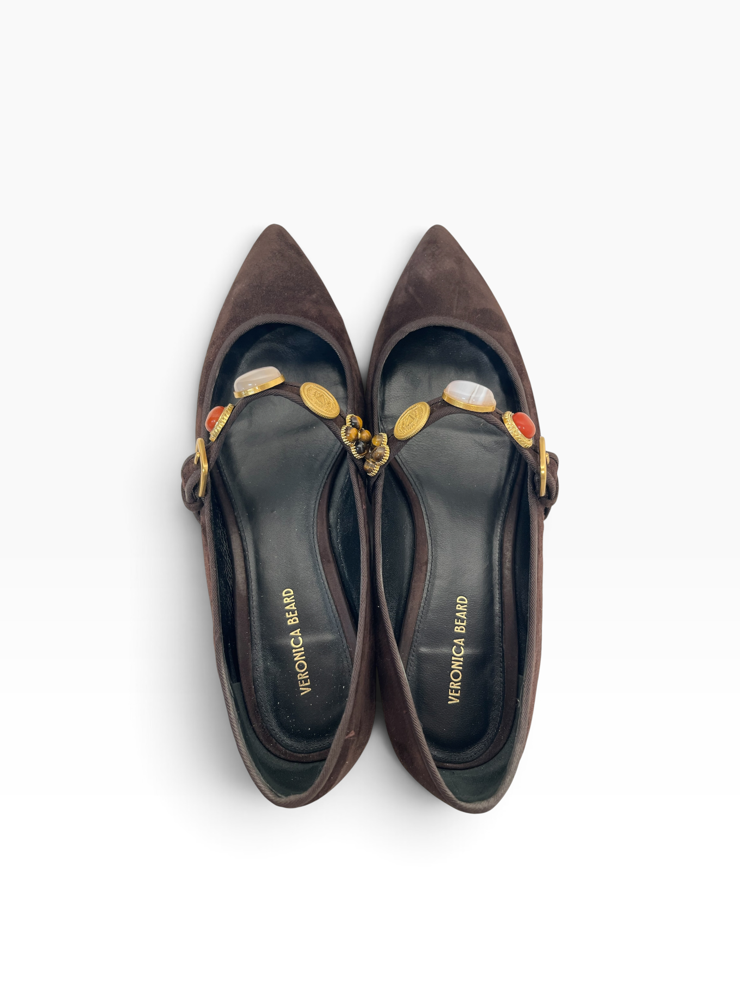 VERONICA BEARD/Flat Shoes/US 8/Suede/BRW/Embellished view 3