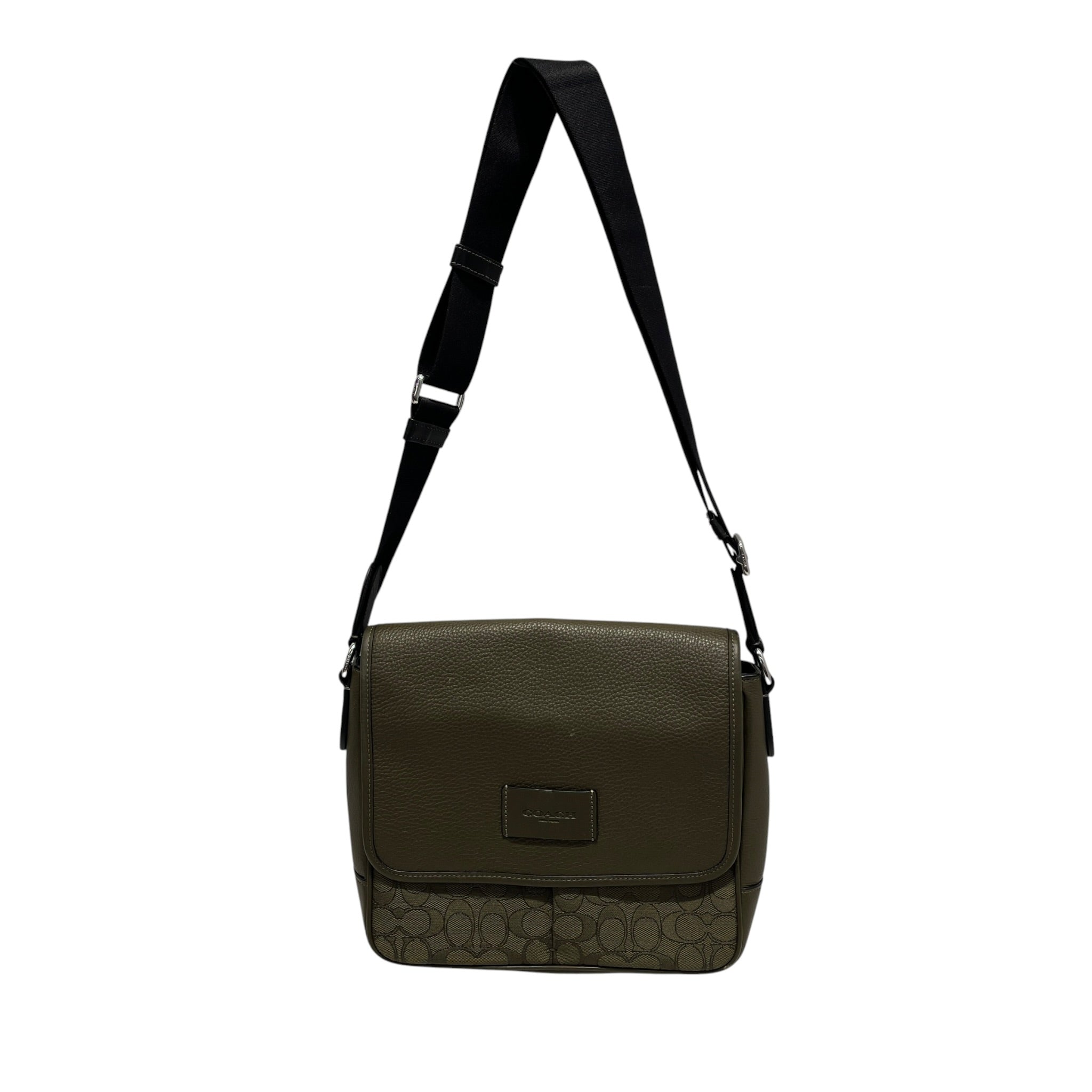 COACH/Cross Body Bag/Monogram/Leather/GRN/SPRINT MAP BAG/PEBBLE LEATHER view 1