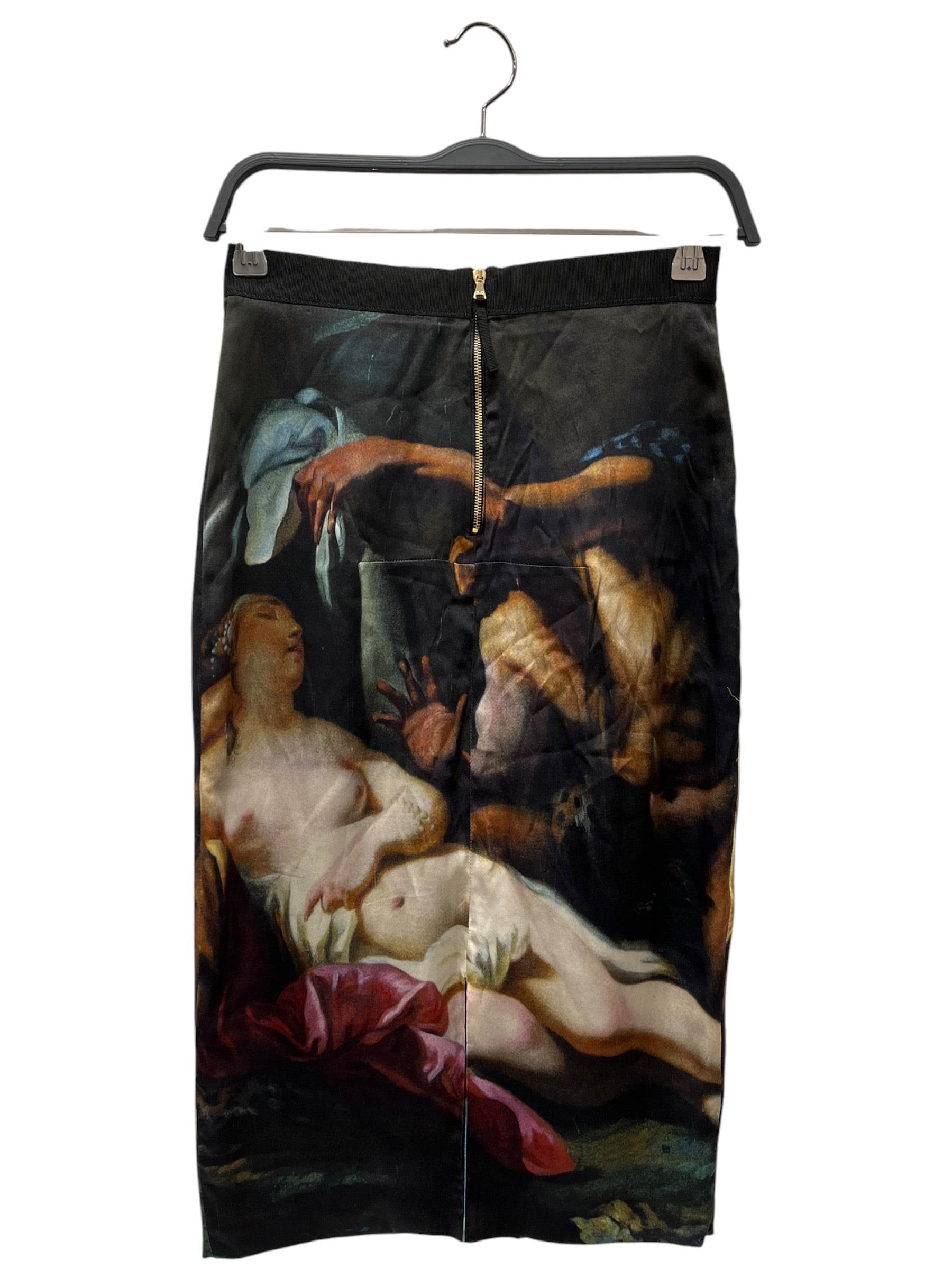 DOLCE&GABBANA/Long Skirt/40/All Over Print/Nylon/BLK/Midi Length/PAINTING SIO812/TSAAC view 2