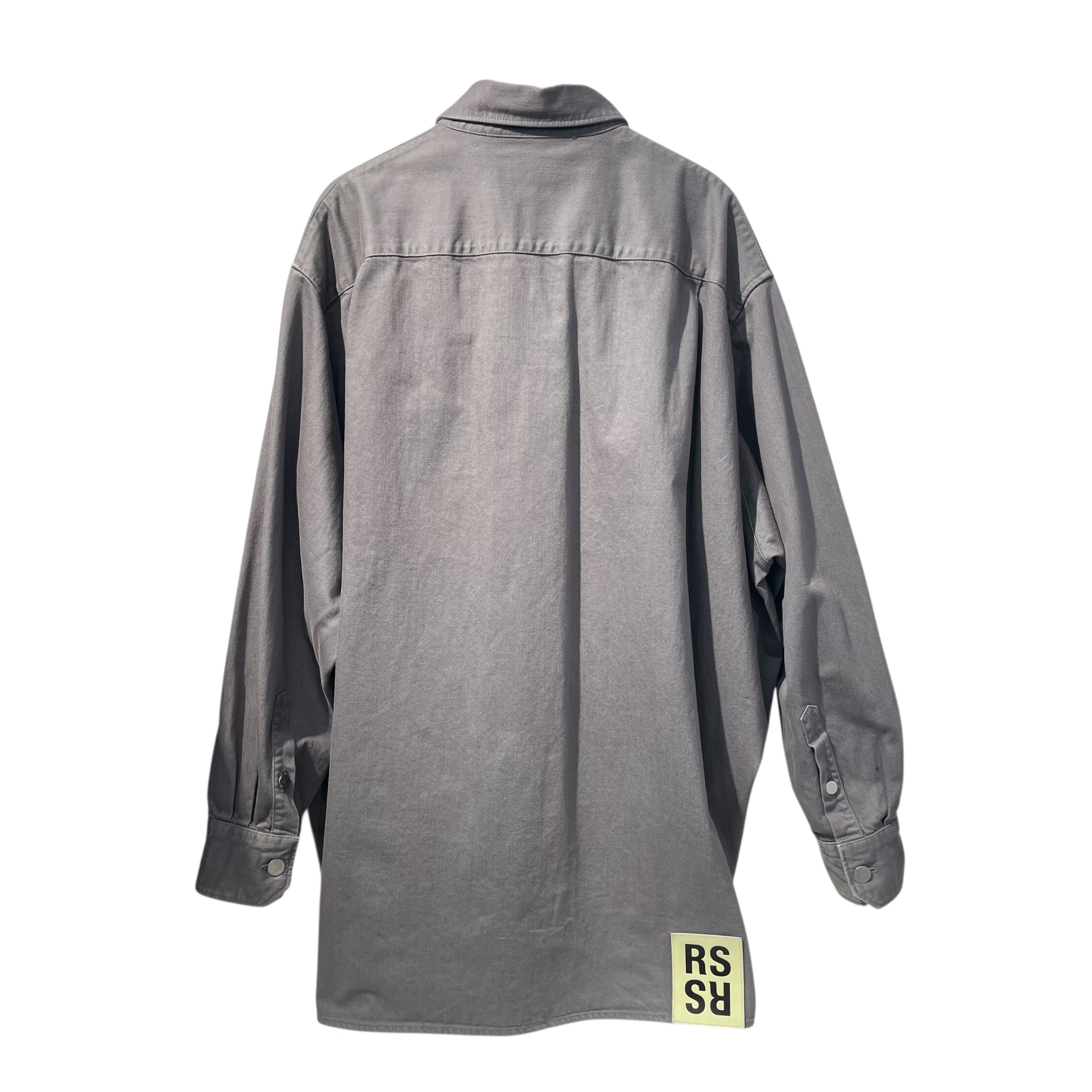 RAF SIMONS/Denim Jkt/M/Denim/GRY/Single Breasted/Graphic/RS OVERSIZED DENIM SHIRT COAT view 2