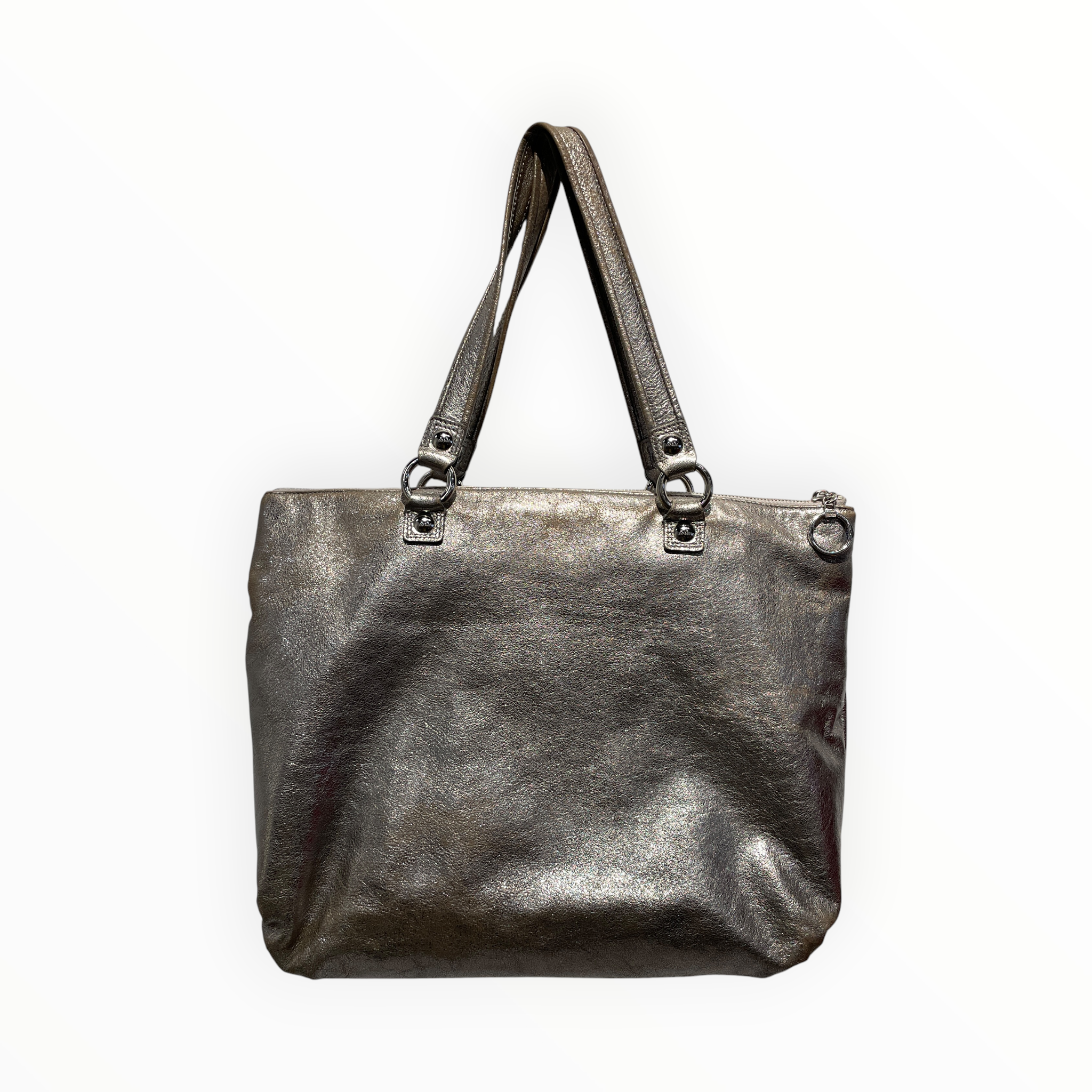 COACH/Hand Bag/Leather/SLV/poppy tote bag view 2