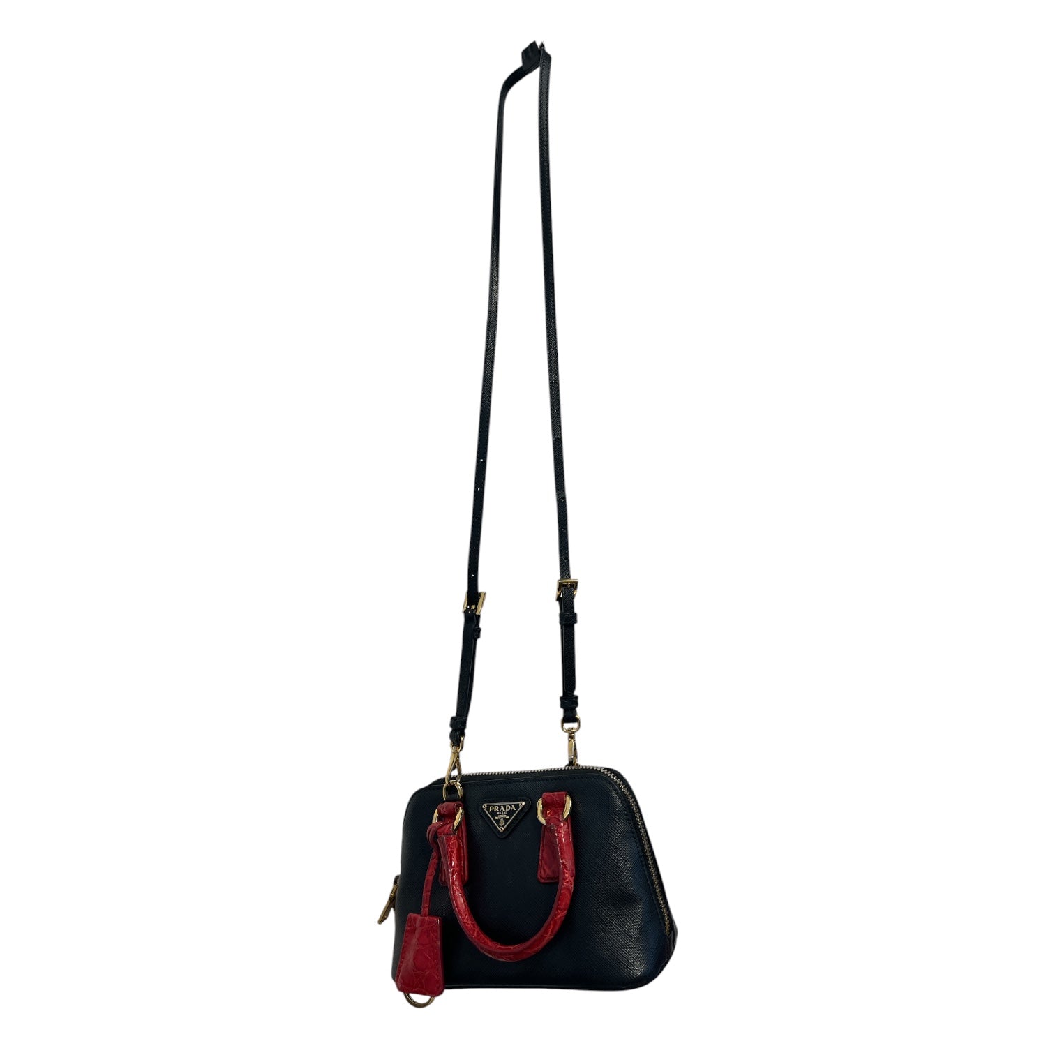 PRADA/Hand Bag/Leather/BLK/mini promenade view 6
