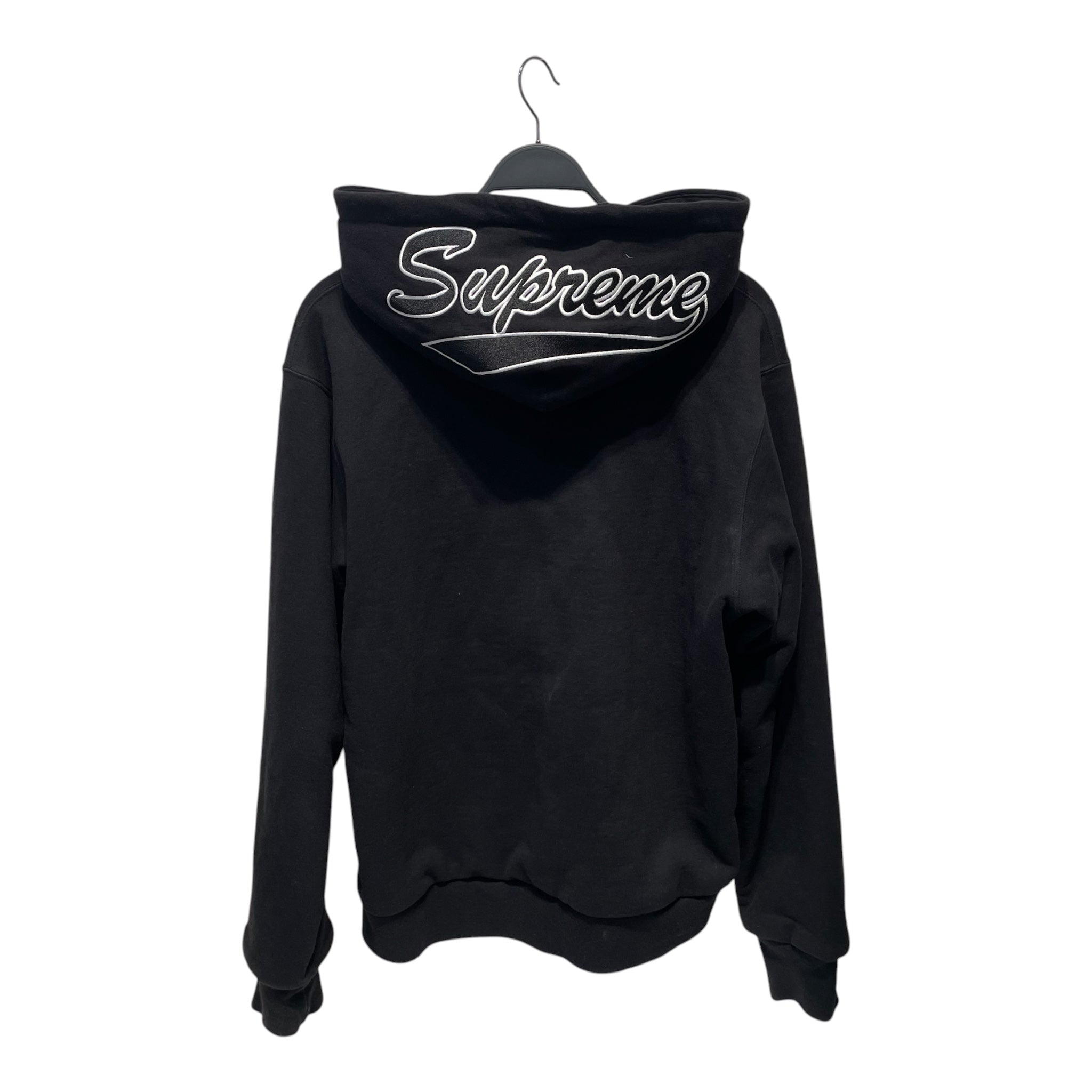 Supreme/Zip Up Hoodie/L/Cotton/BLK/SUPREME DETAIL ON HOODIE view 1