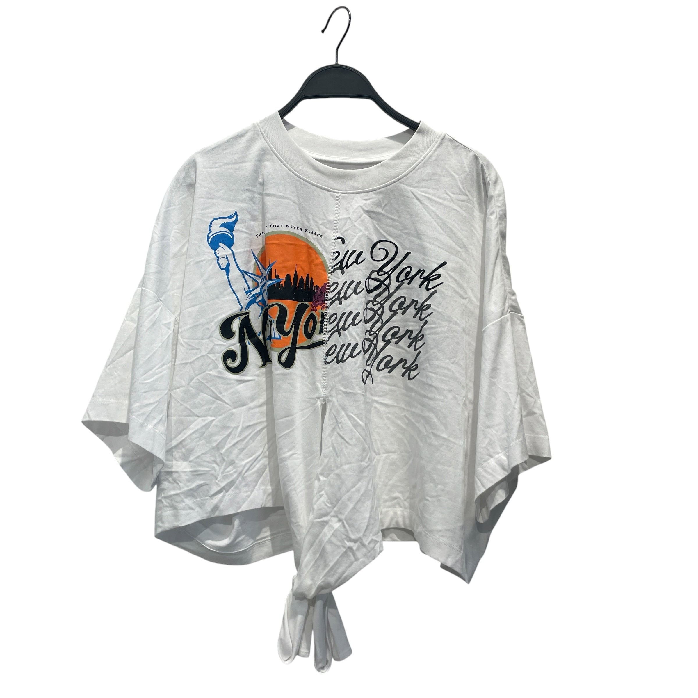 3.1 phillip lim/T-Shirt/L/Graphic/Cotton/WHT/WE ARE NEW YORK TWIST TIE BACK view 1