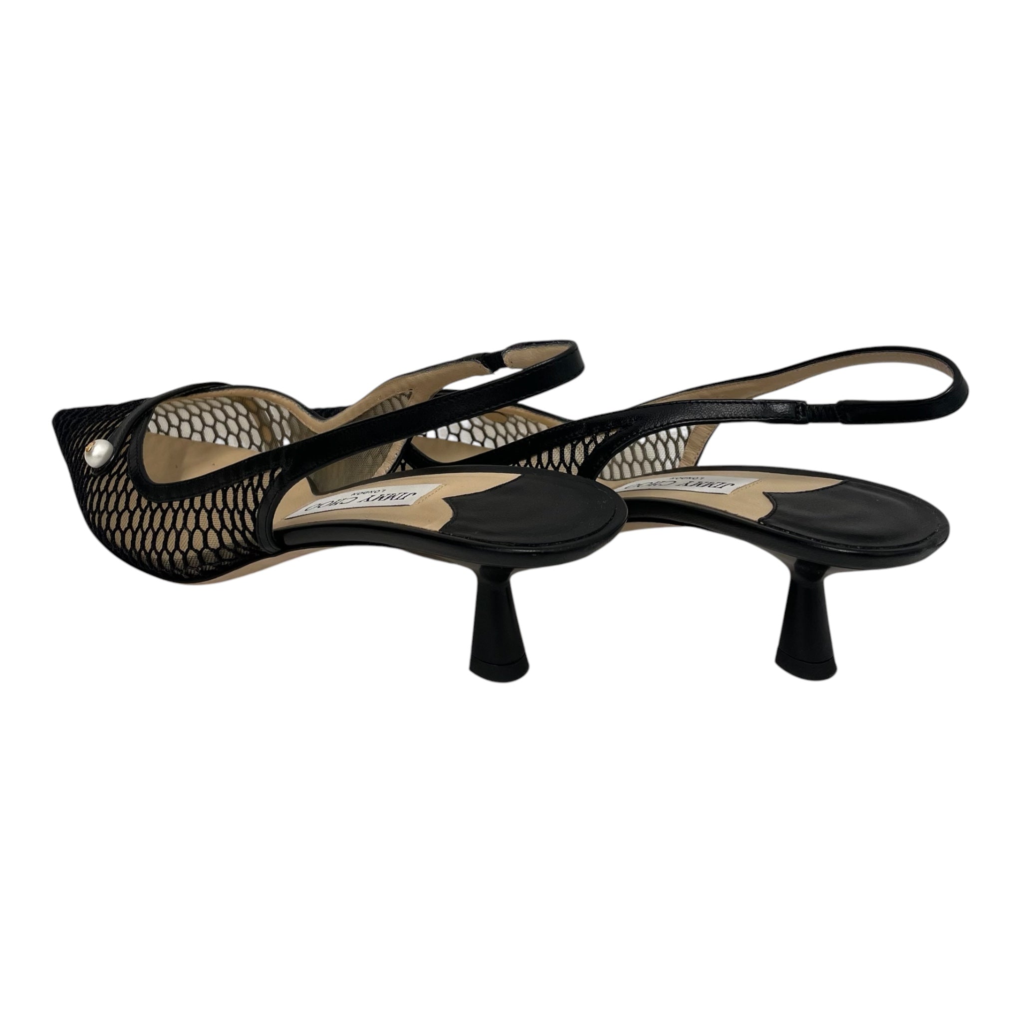 JIMMY CHOO/Heels/US 8.5/Nylon/BLK/FISH NET view 3