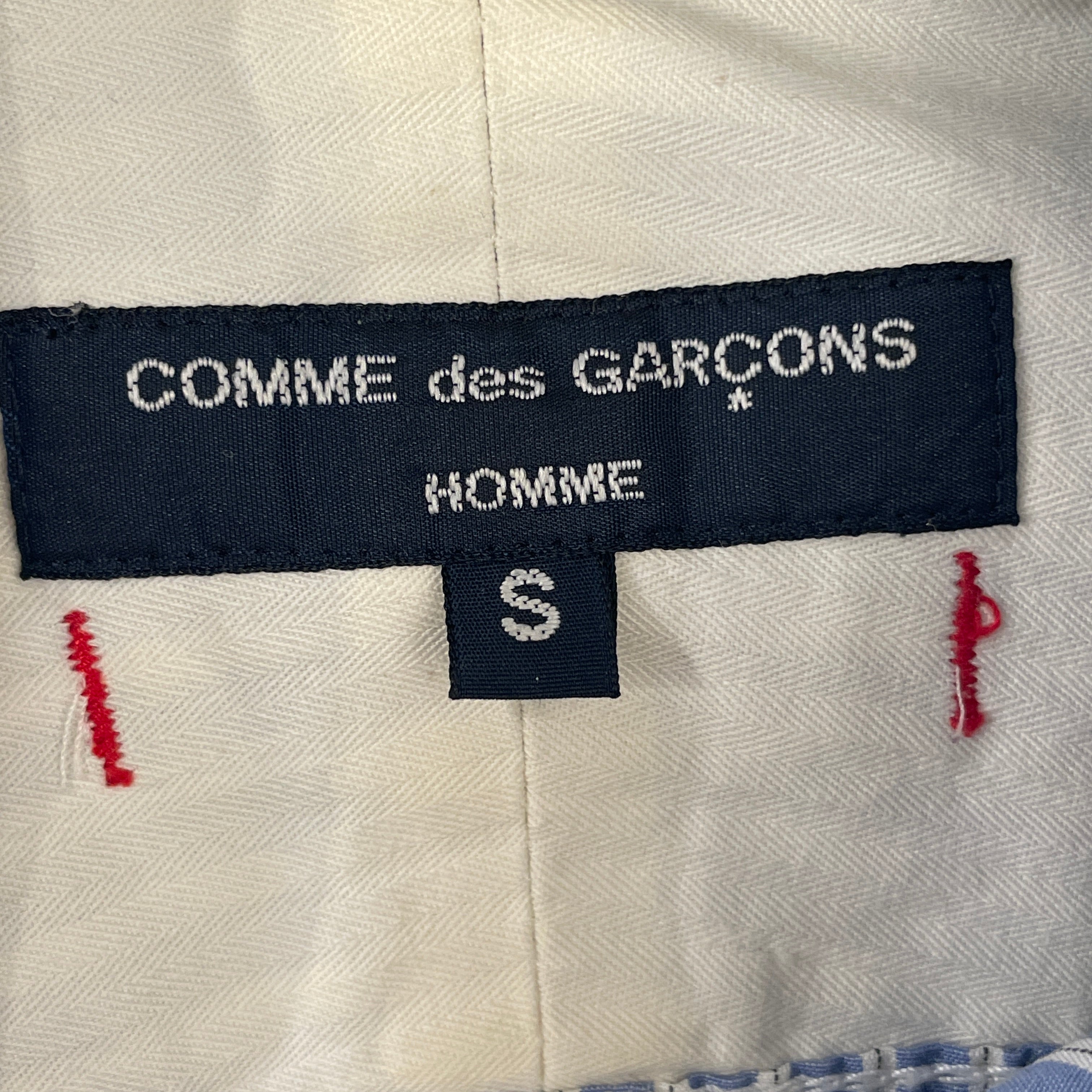 COMME des GARCONS HOMME/LS Shirt/S/Cotton/BLU/Stripe/RED STITCH ON CHEST POCKET view 3