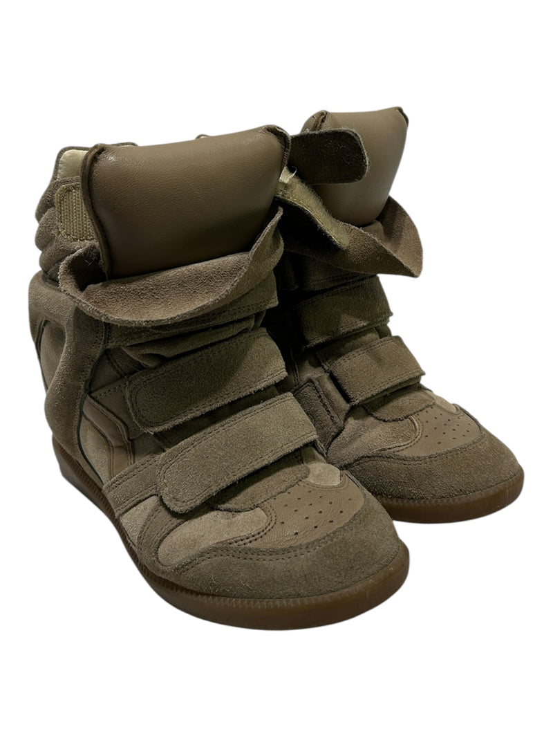 ISABEL MARANT ETOILE/Hi-Sneakers/EU 36/Suede/KHK/WEDGE HEEL MULTI STRAP