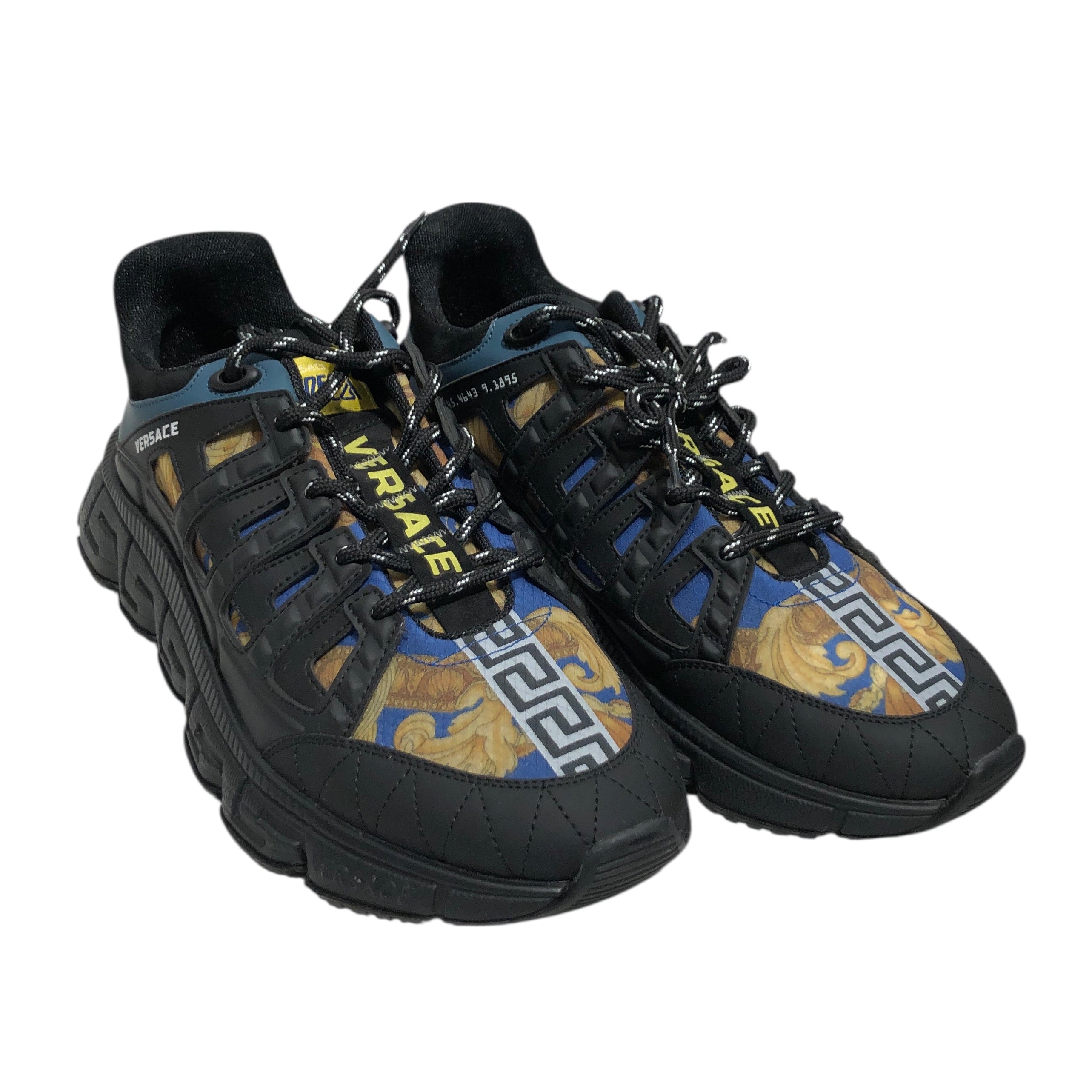 VERSACE/Low-Sneakers/EU 44/All Over Print/Polyester/BLU/VERSACE TRIGRECA SNEAKERS view 1