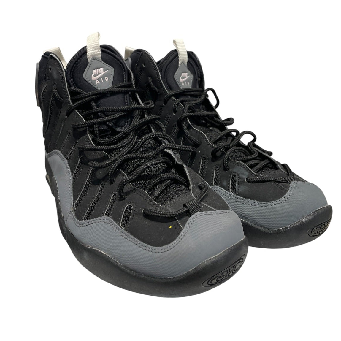 NIKE/Hi-Sneakers/US 11.5/Leather/BLK/Air Bakin Grey Stripe view 1