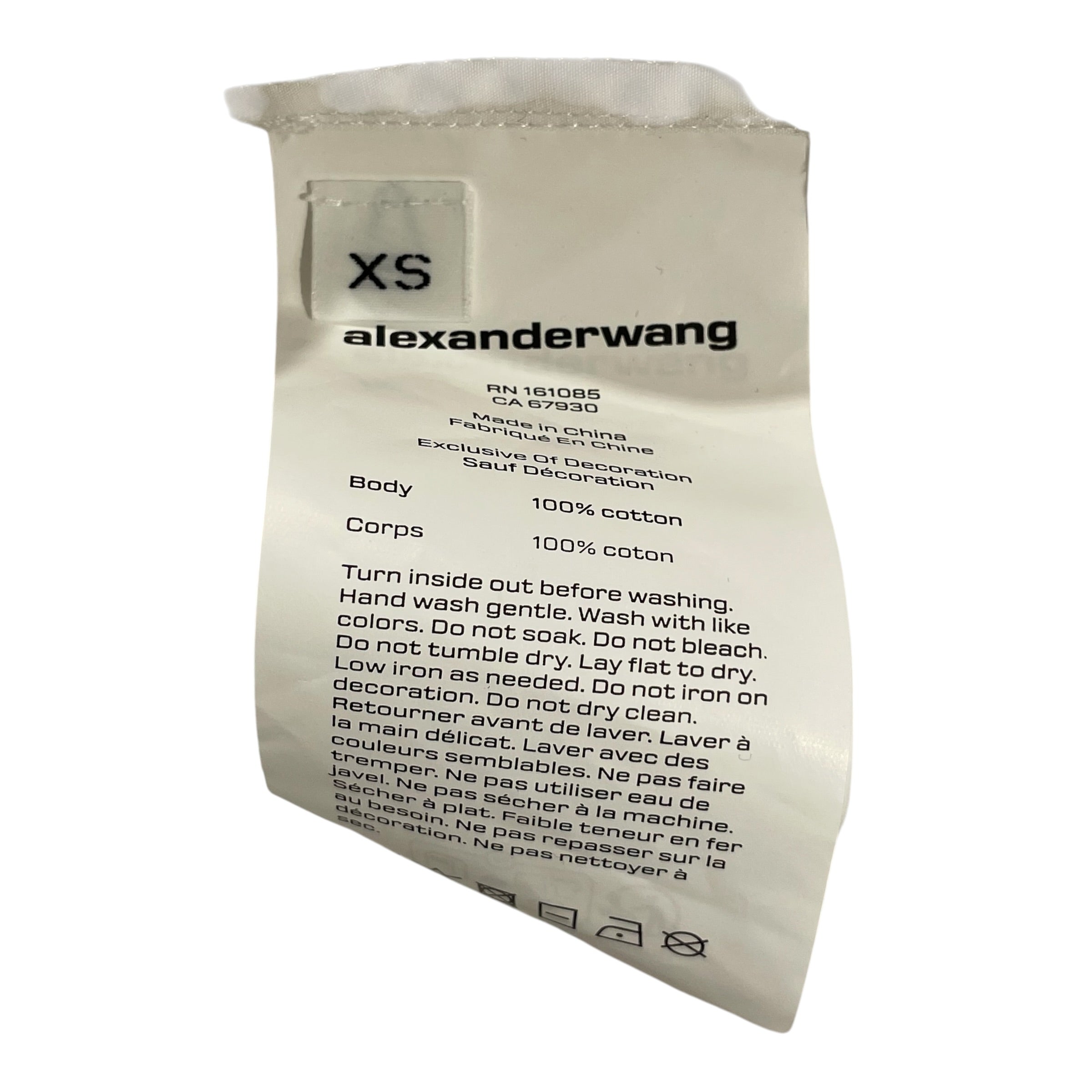 Alexander Wang/LS Shirt/XS/Cotton/WHT/Stud Collar view 3