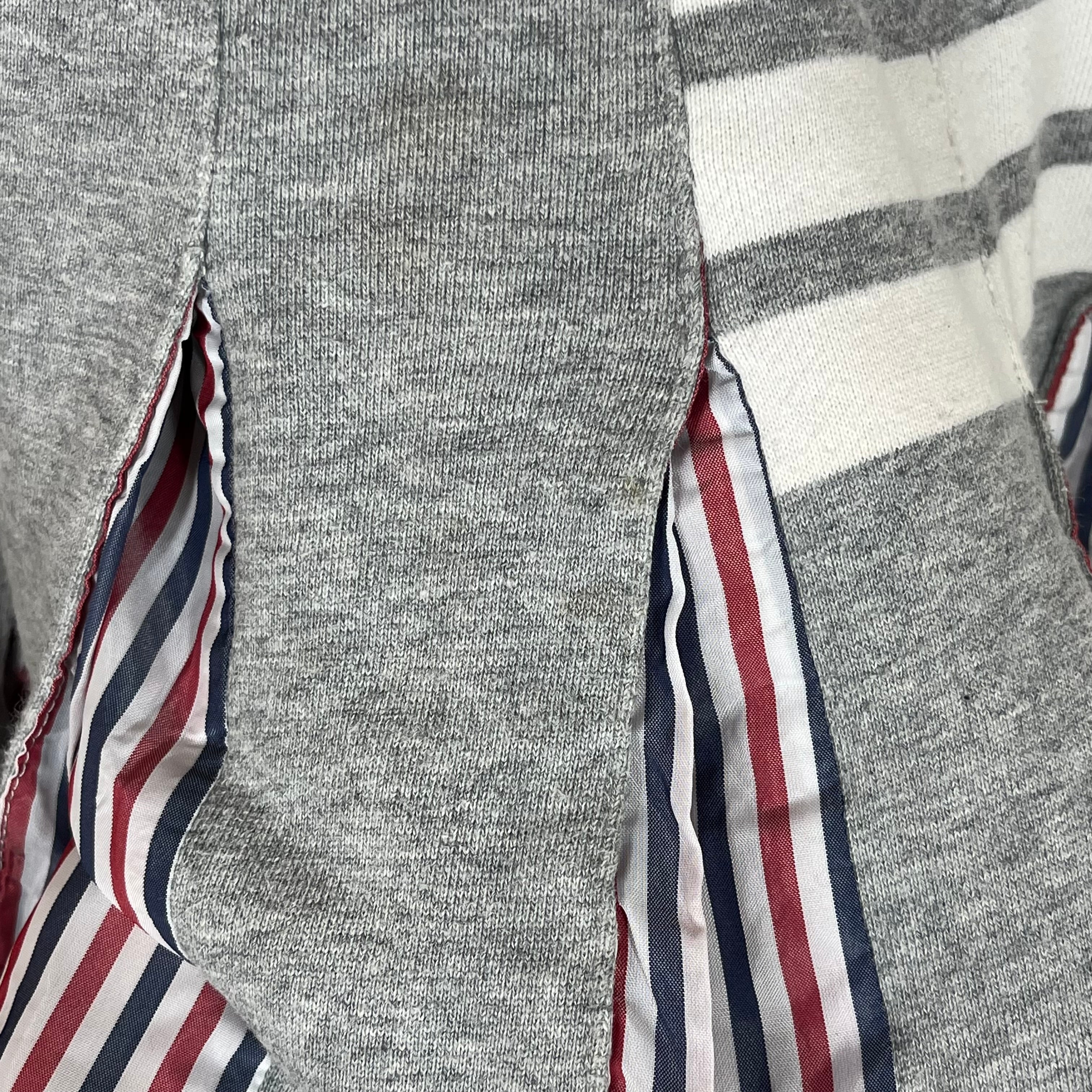 THOM BROWNE. NEW YORK/Long Skirt/1/Stripe/Wool/GRY/STRIPE PANELED SKIRT view 9