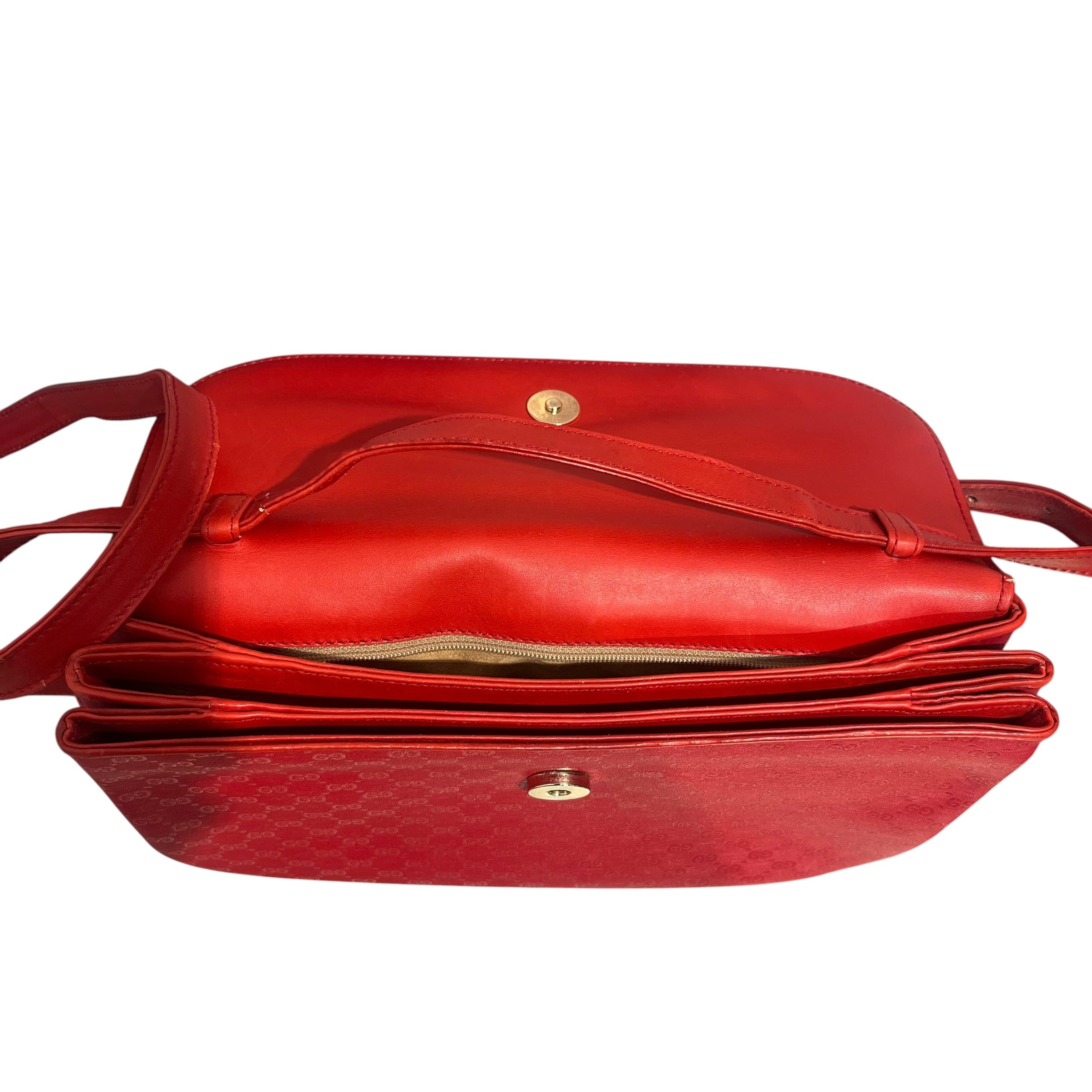 GUCCI/Bag/Monogram/Leather/RED/CANVAS, GOLD LOGO, SHOULDER view 3