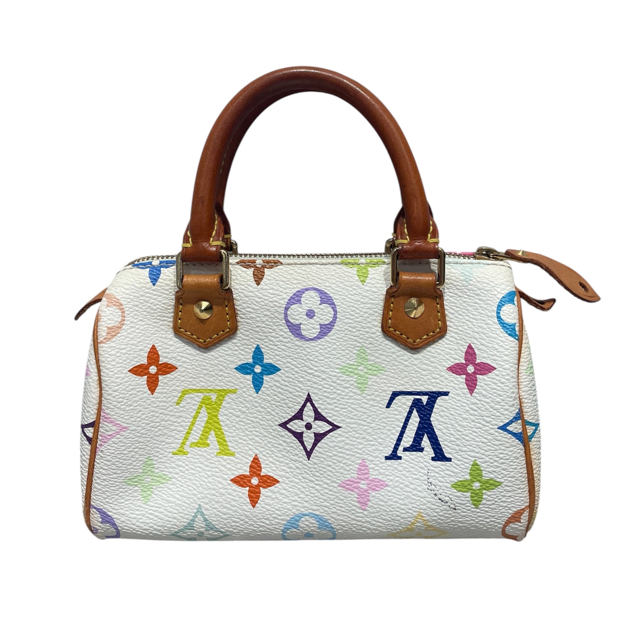 LOUIS VUITTON/Hand Bag/Leather/WHT/Takashi Murakami Mini Speedy view 2