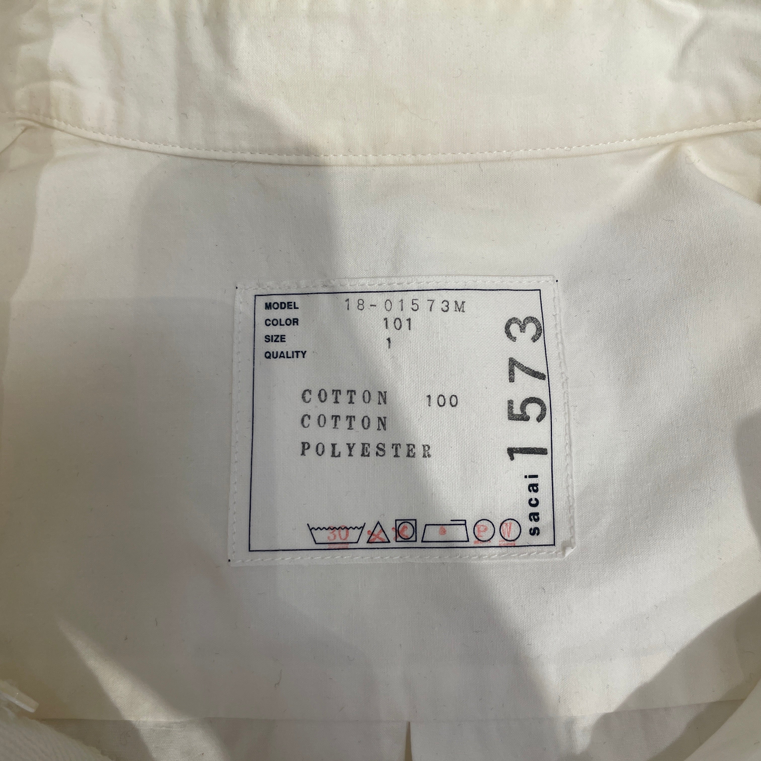 Sacai/Shirt/1/Cotton/WHT/ELASTIC/RIBBED WAIST view 3