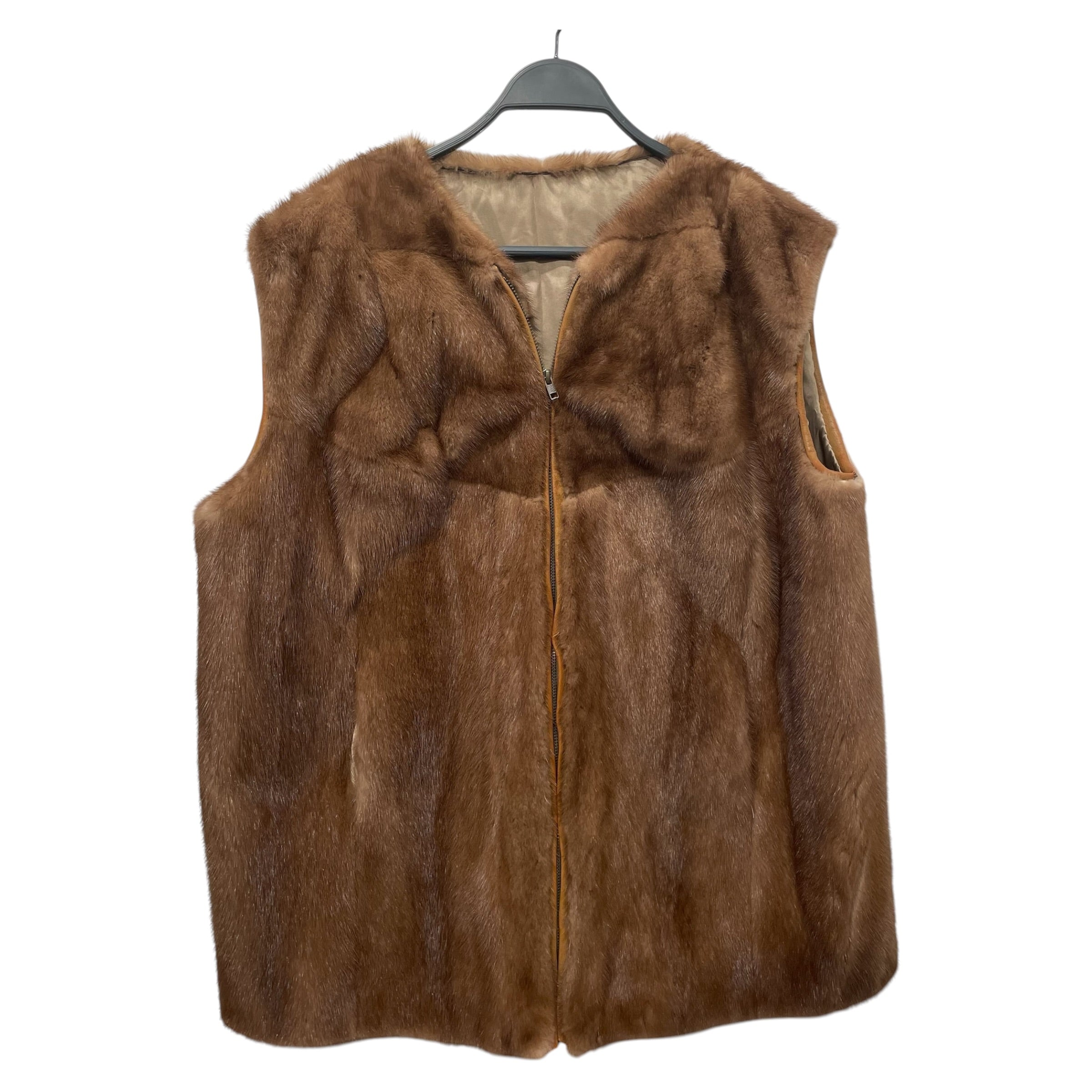 VINTAGE/Jacket/S/Fur/BRW/VINTAGE ZUP UP FUR VEST view 1