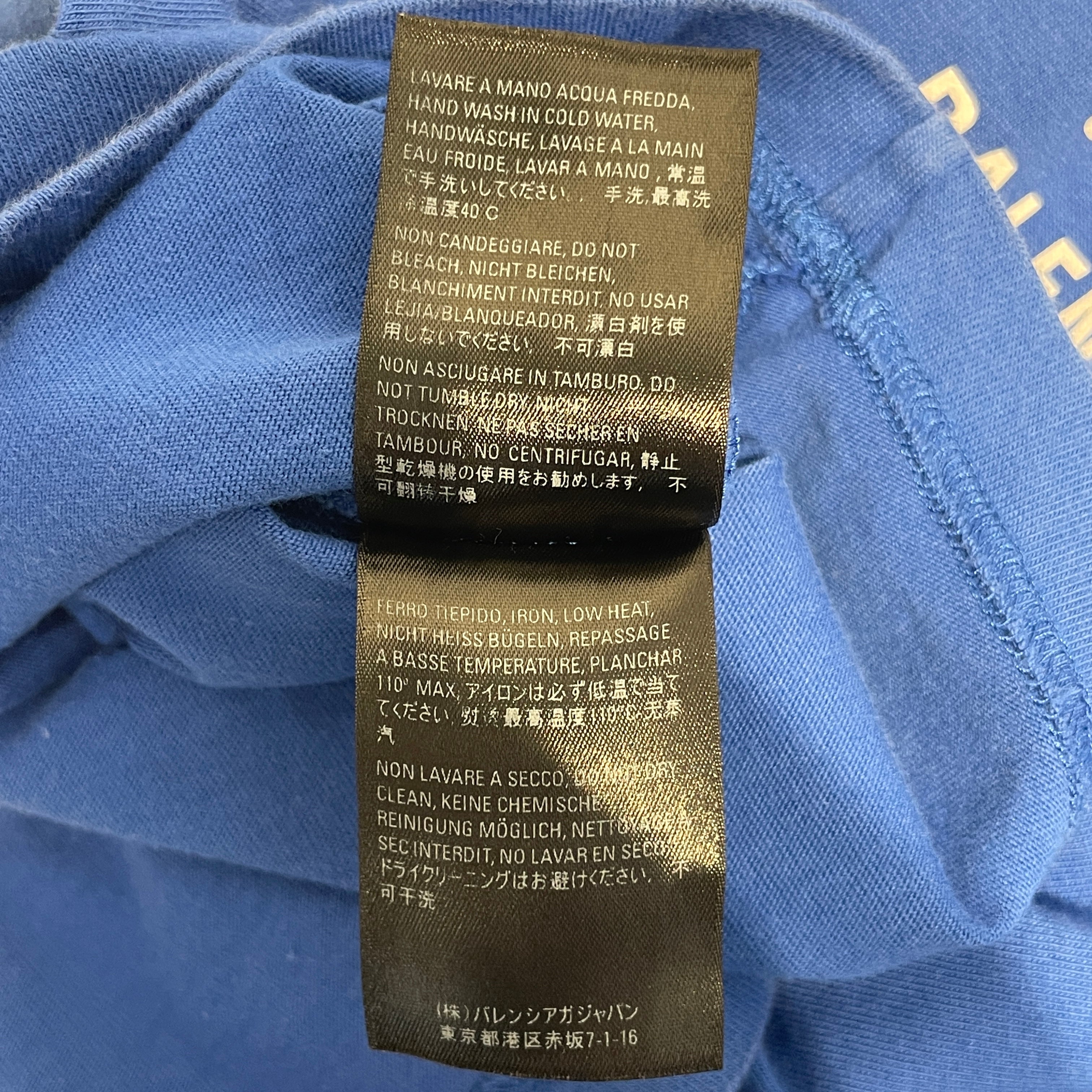 BALENCIAGA/T-Shirt/L/Cotton/BLU/food programme view 4