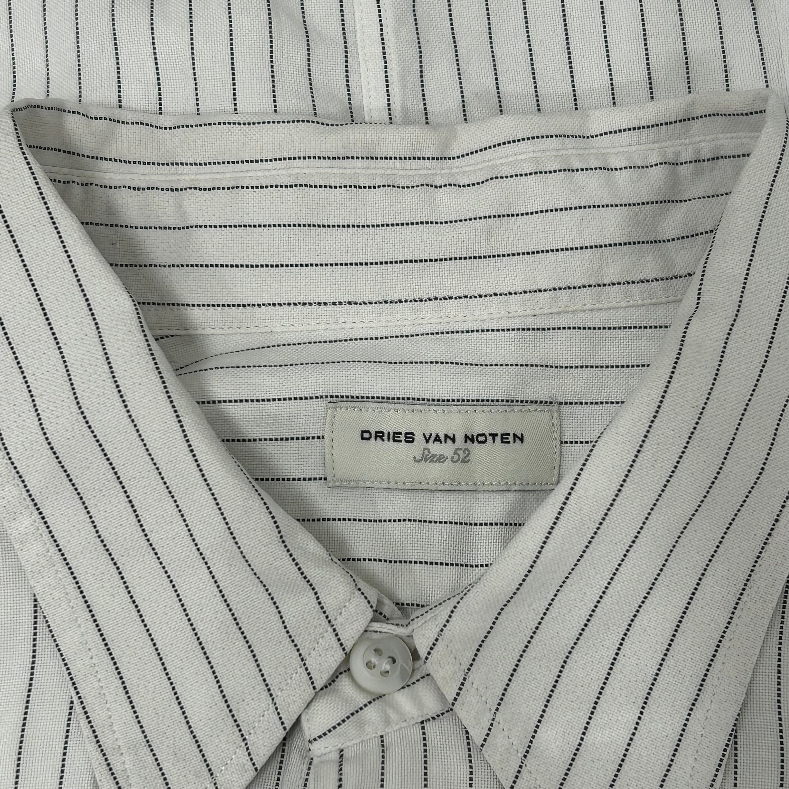 DRIES VAN NOTEN/LS Shirt/S/Cotton/WHT/Stripe/Pin Stripe Button Up view 3