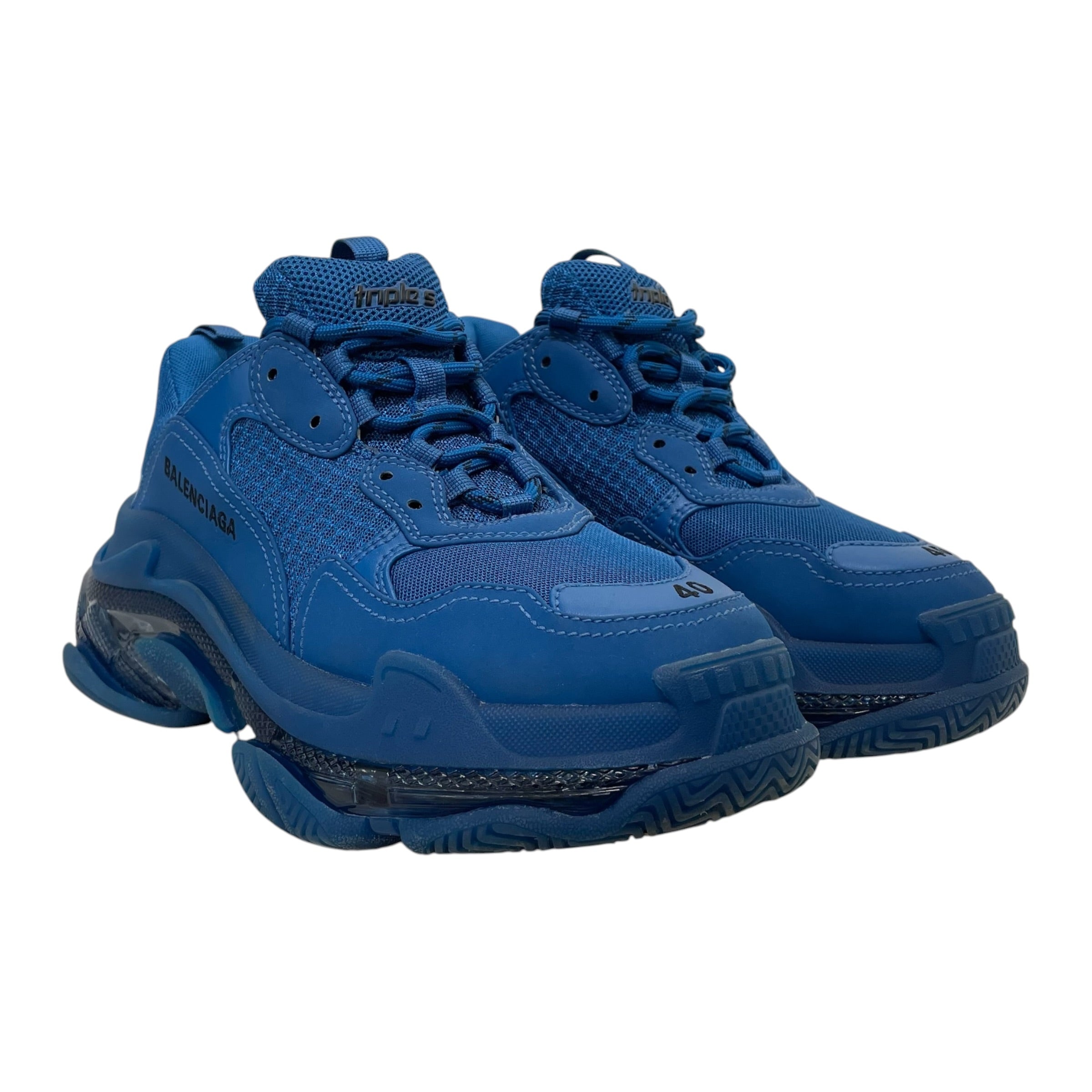BALENCIAGA/Low-Sneakers/US 7/BLU/Triple S Clear Sole view 1