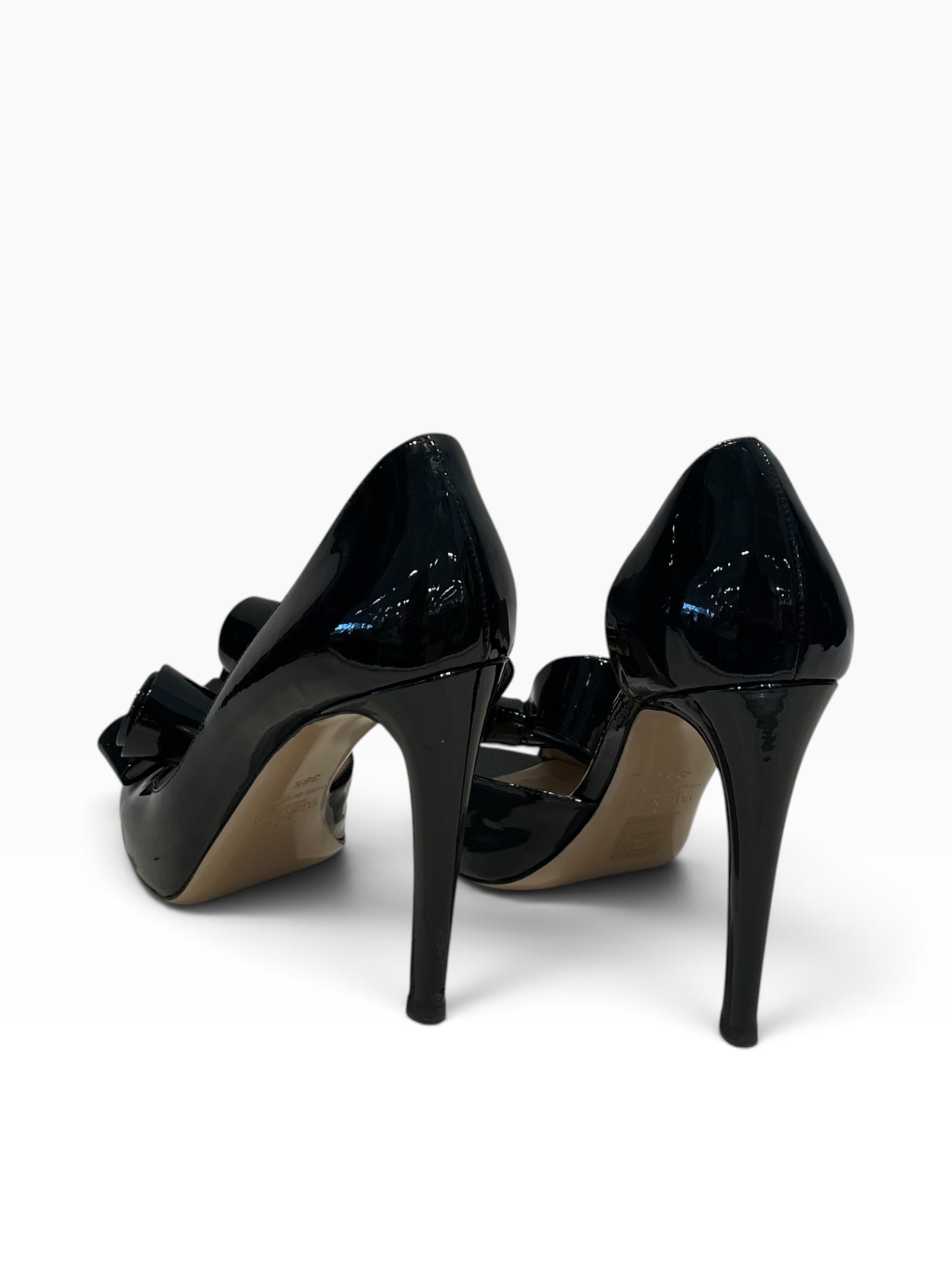VALENTINO/Heels/EU 38.5/Faux Leather/BLK/Patent Leather Bow Pumps view 2