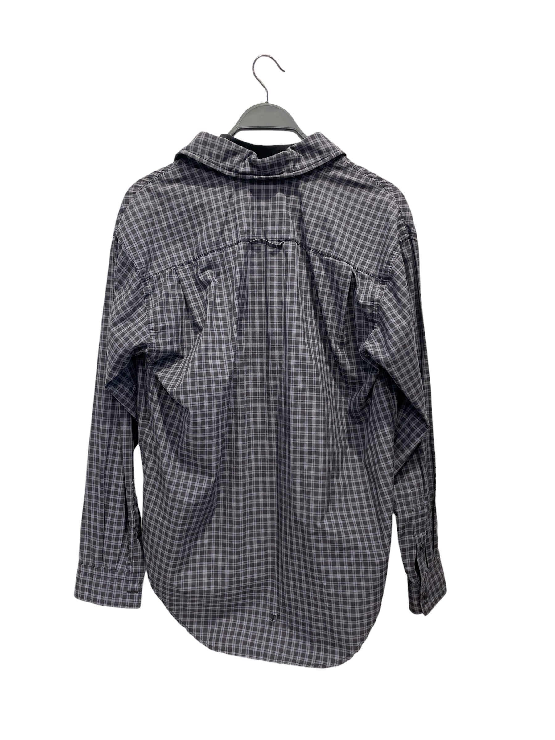 BALENCIAGA/LS Shirt/XXS/Cotton/NVY/Plaid/2022 LAYERED BUTTON UP view 2
