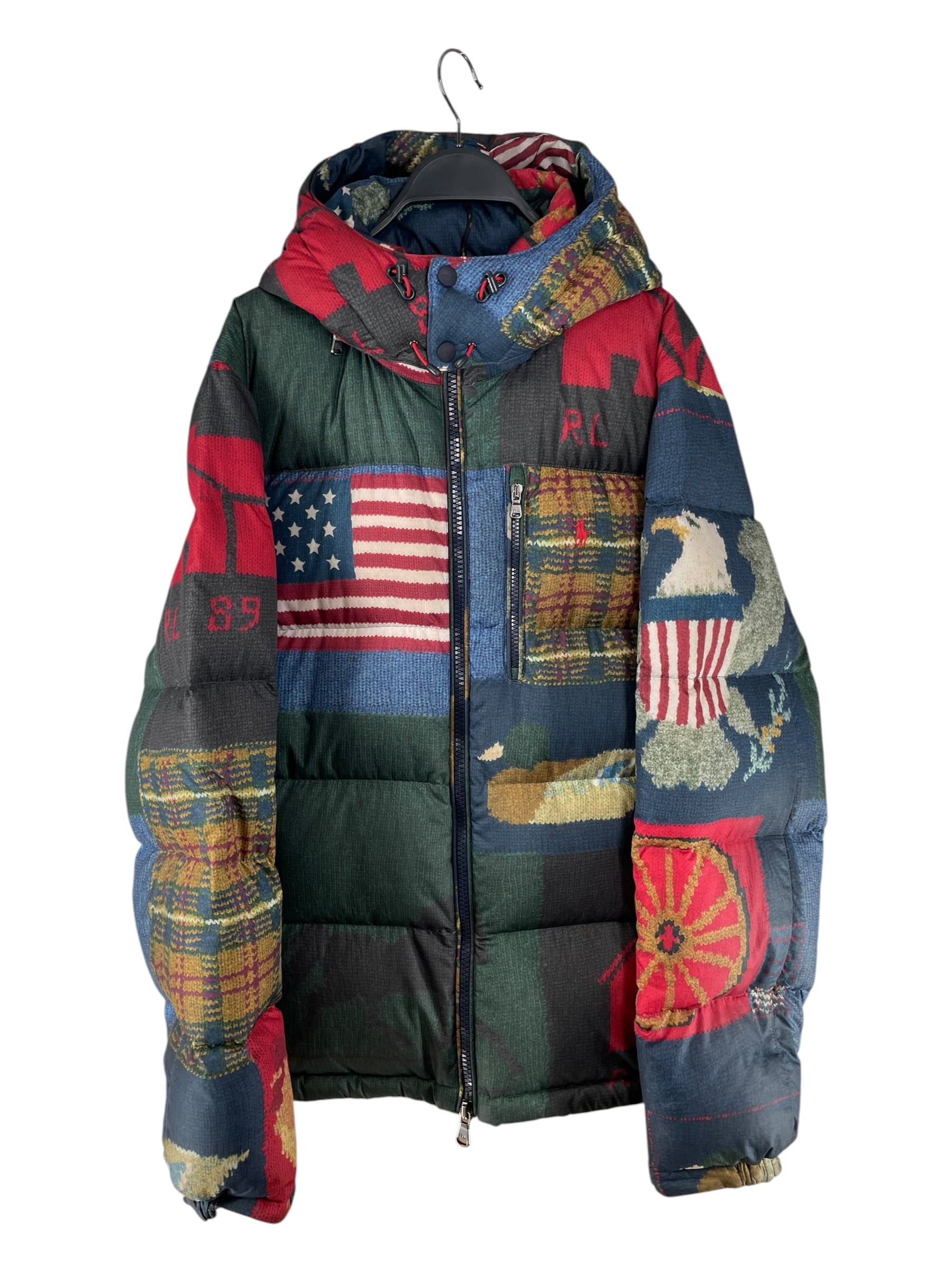 POLO RALPH LAUREN/Puffer Jkt/L/Polyester/MLT/COUNTRY USA PATCHWORK DOWN view 1