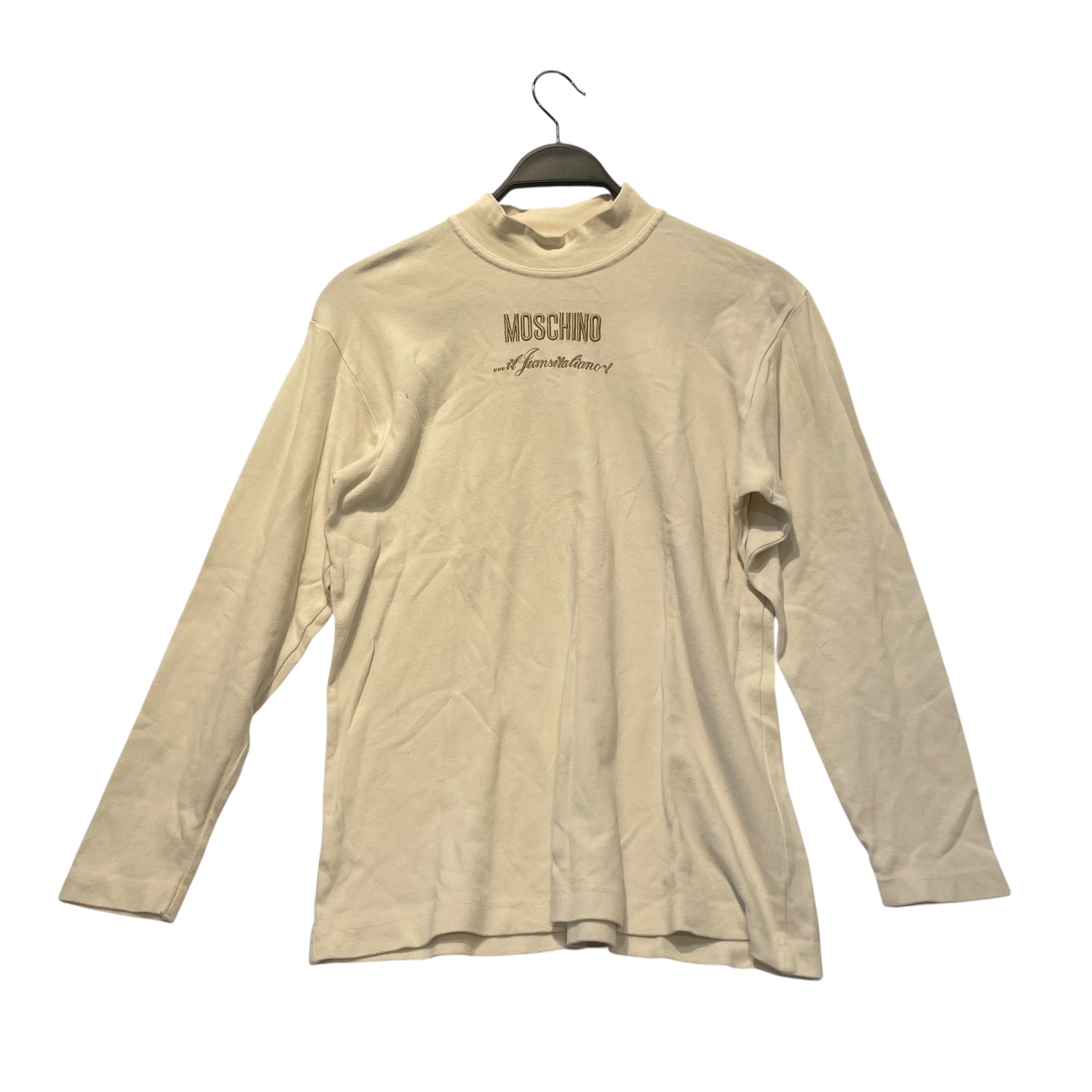 MOSCHINO/T-Shirt/Cotton/WHT/Logo Mock Neck view 1
