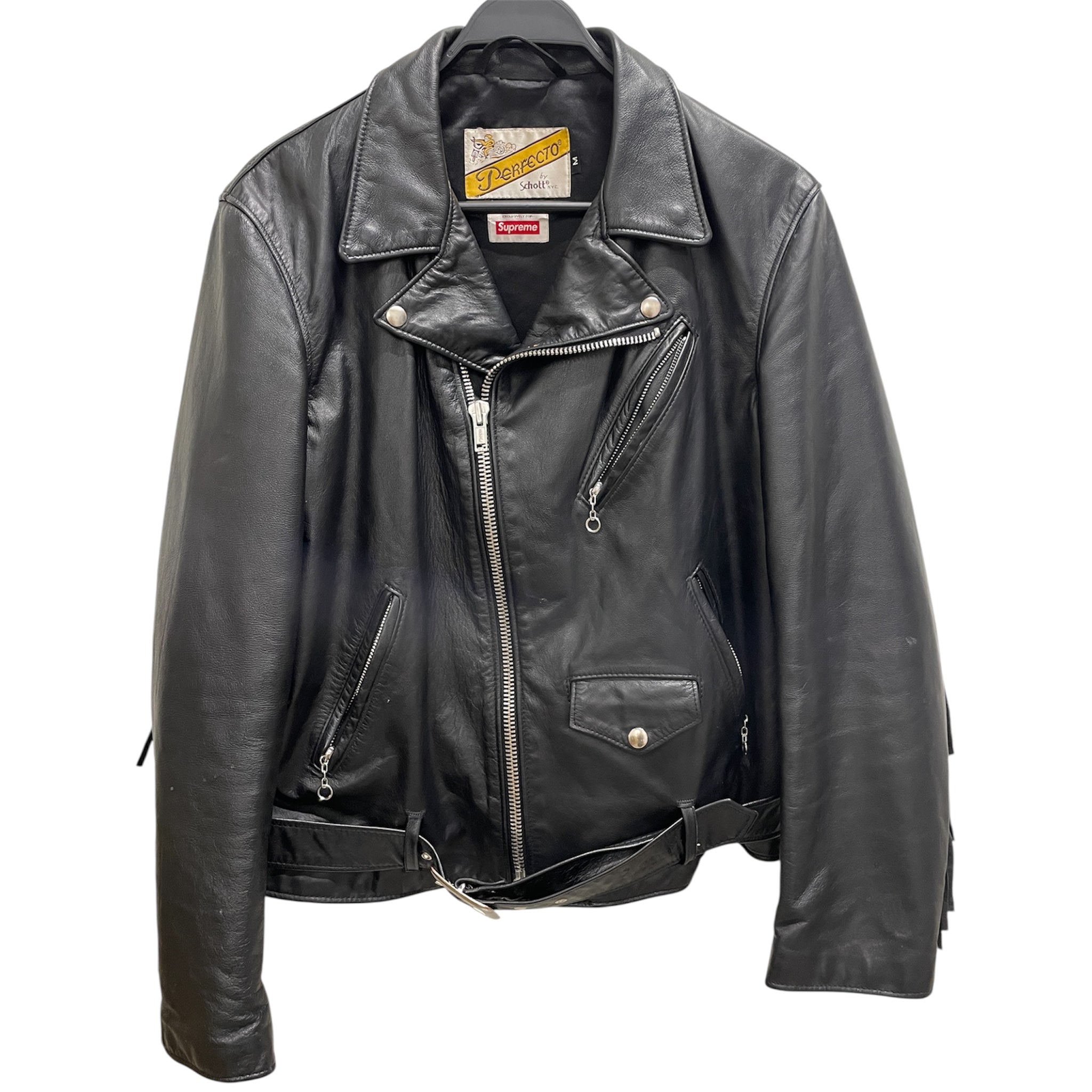 Schott/Supreme/Leather Jkt/M/Leather/BLK/fringe view 1