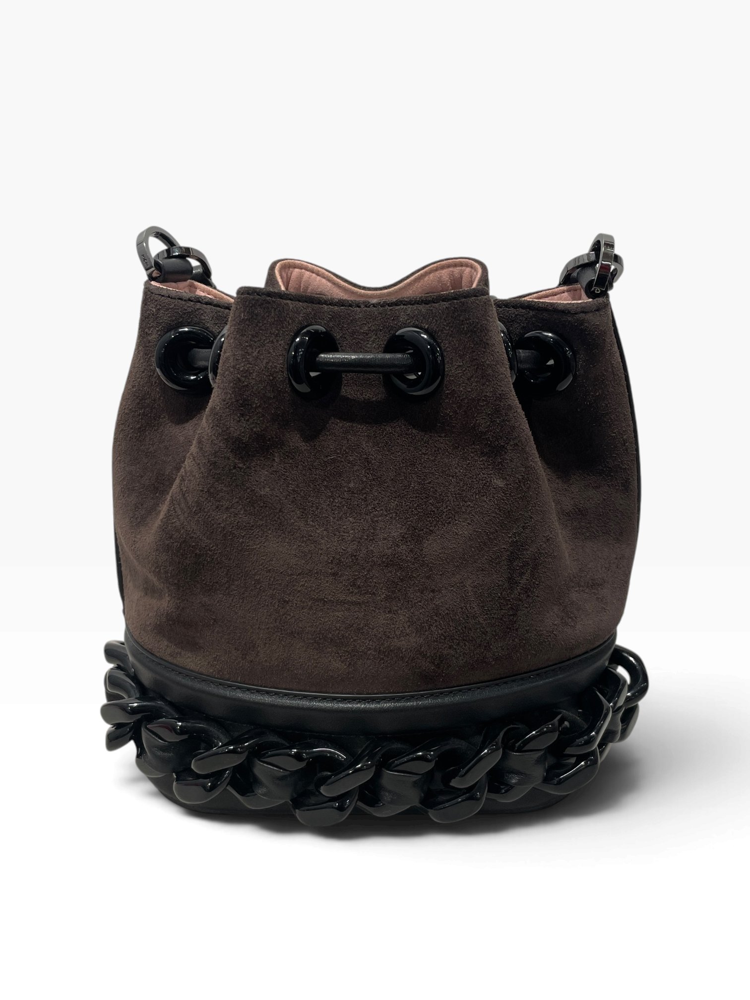 MCM/Basket Bag/Suede/GRY/MCM Suede bucket bag view 2