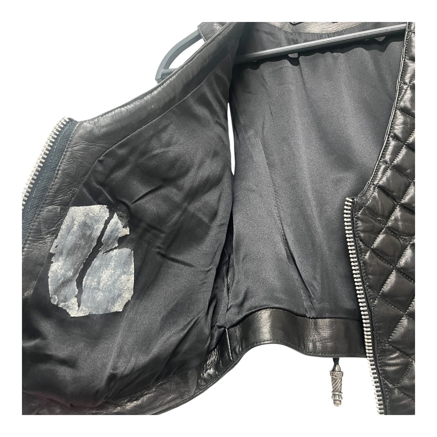 CHROME HEARTS/Quilted Vest/M/Leather/BLK/BACK CORSET/LEATHER QUILTED view 6