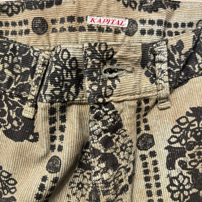 KAPITAL/Shorts/L/Corduroy/BEG/Paisley/BEIGE PAISLEY SHORTS