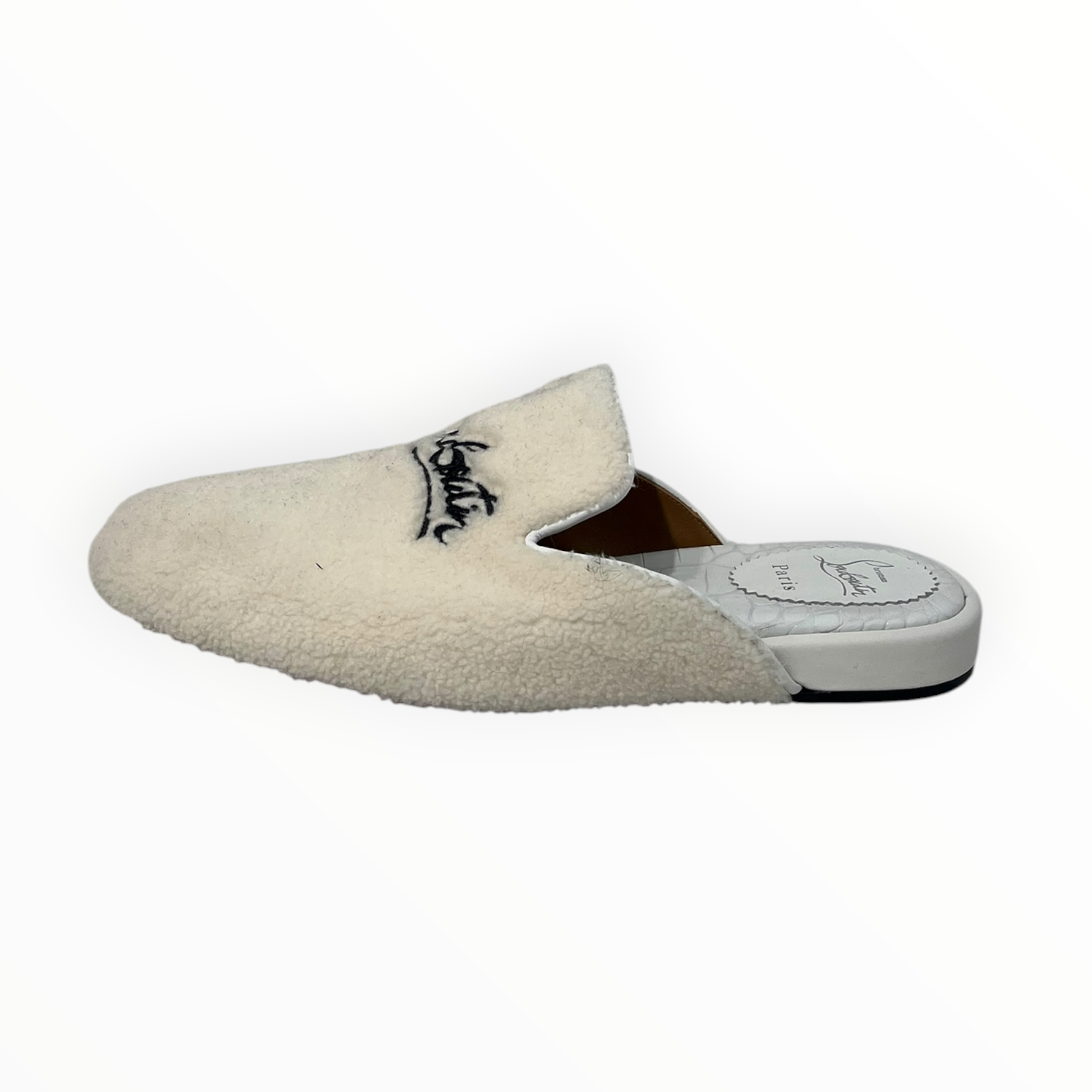 Christian Louboutin/Sandals/EU 43/Cotton/WHT/COOLITO DONNA SHERPA SLIP ON view 3