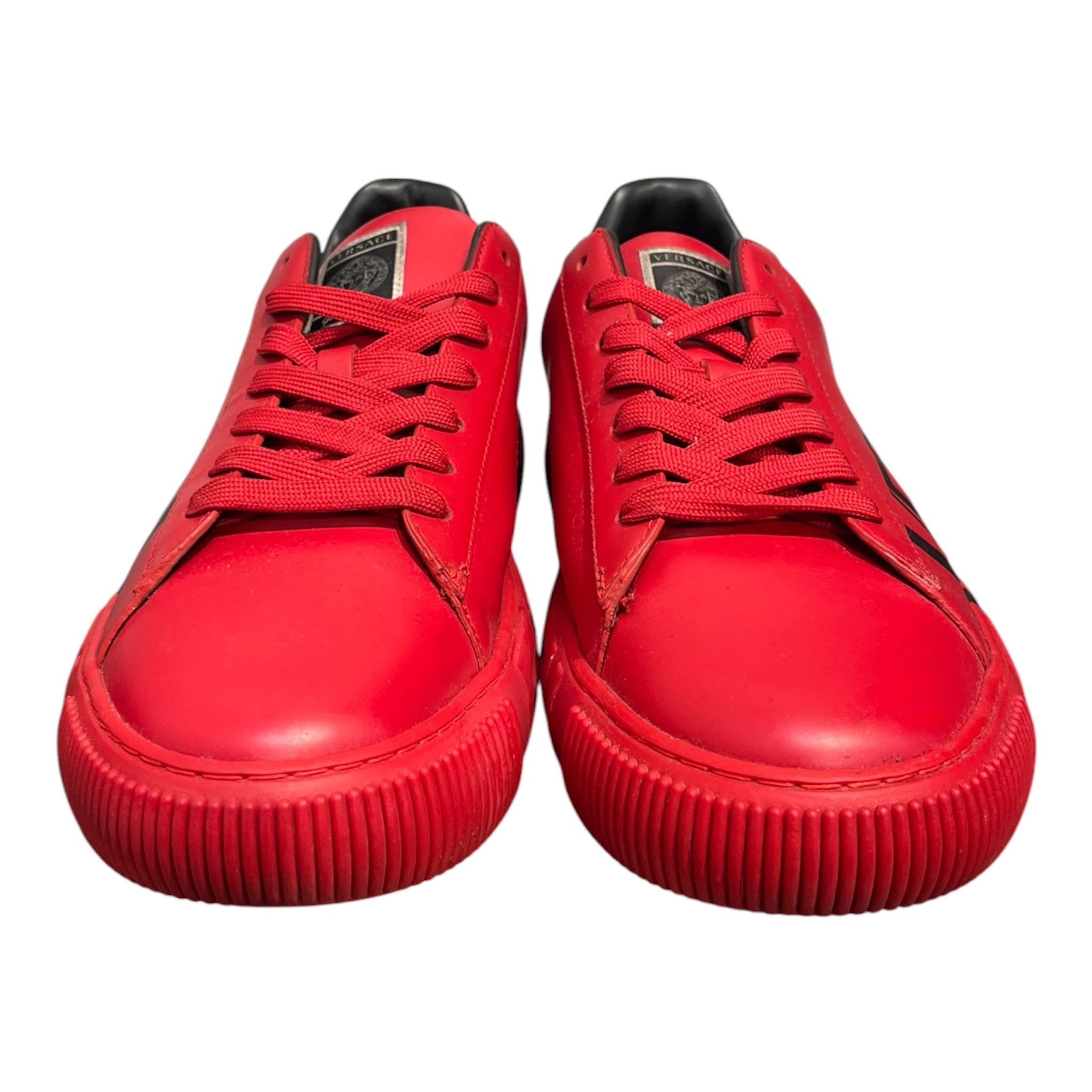 VERSACE/Low-Sneakers/EU 43/Leather/RED/BLK LOGO SIDES view 2