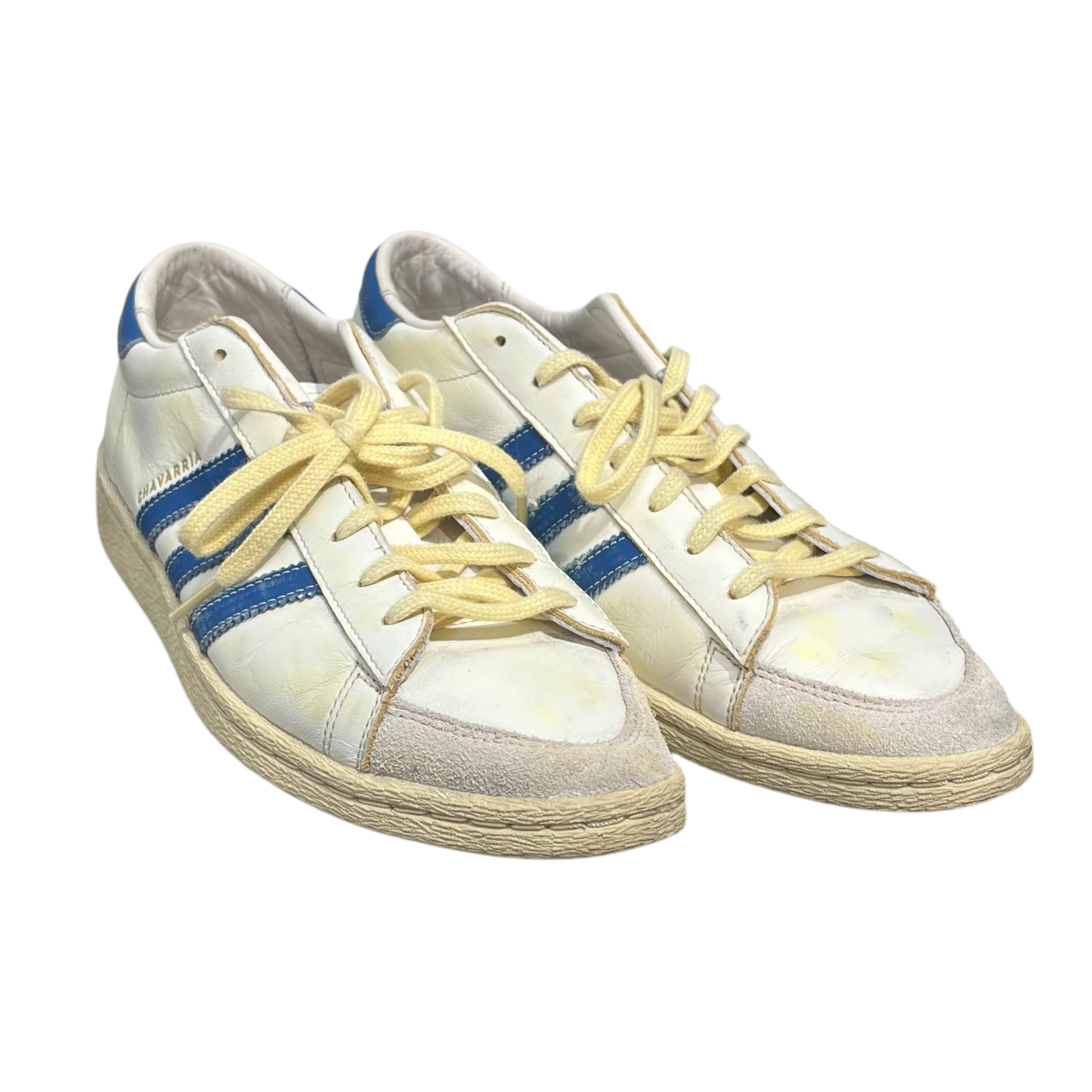 WILLY CHAVARRIA/adidas/Low-Sneakers/US 9/Leather/WHT/blue stripes yellow tint view 1