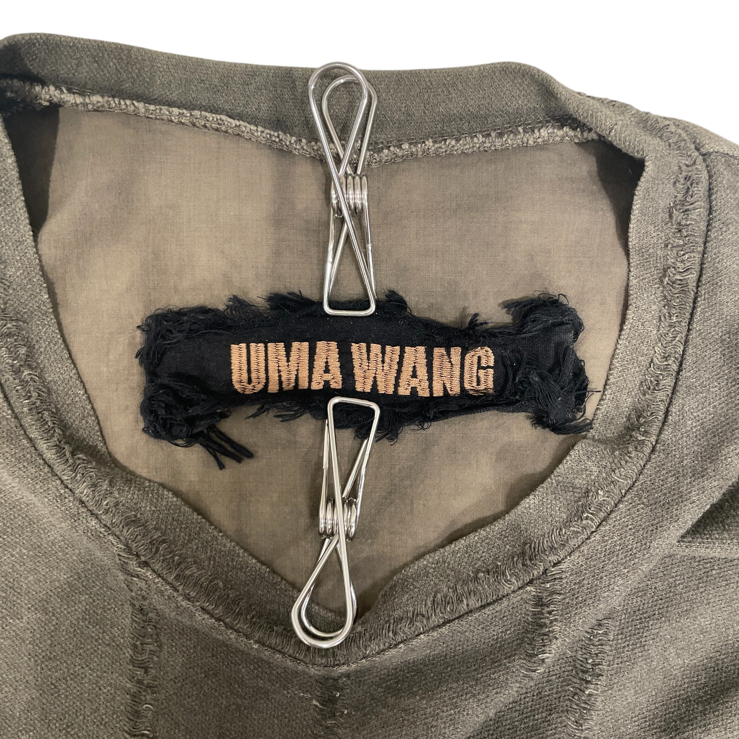 UMA WANG/T-Shirt/XL/GRN/DUAL FABRIC DESIGN/GRAY view 3