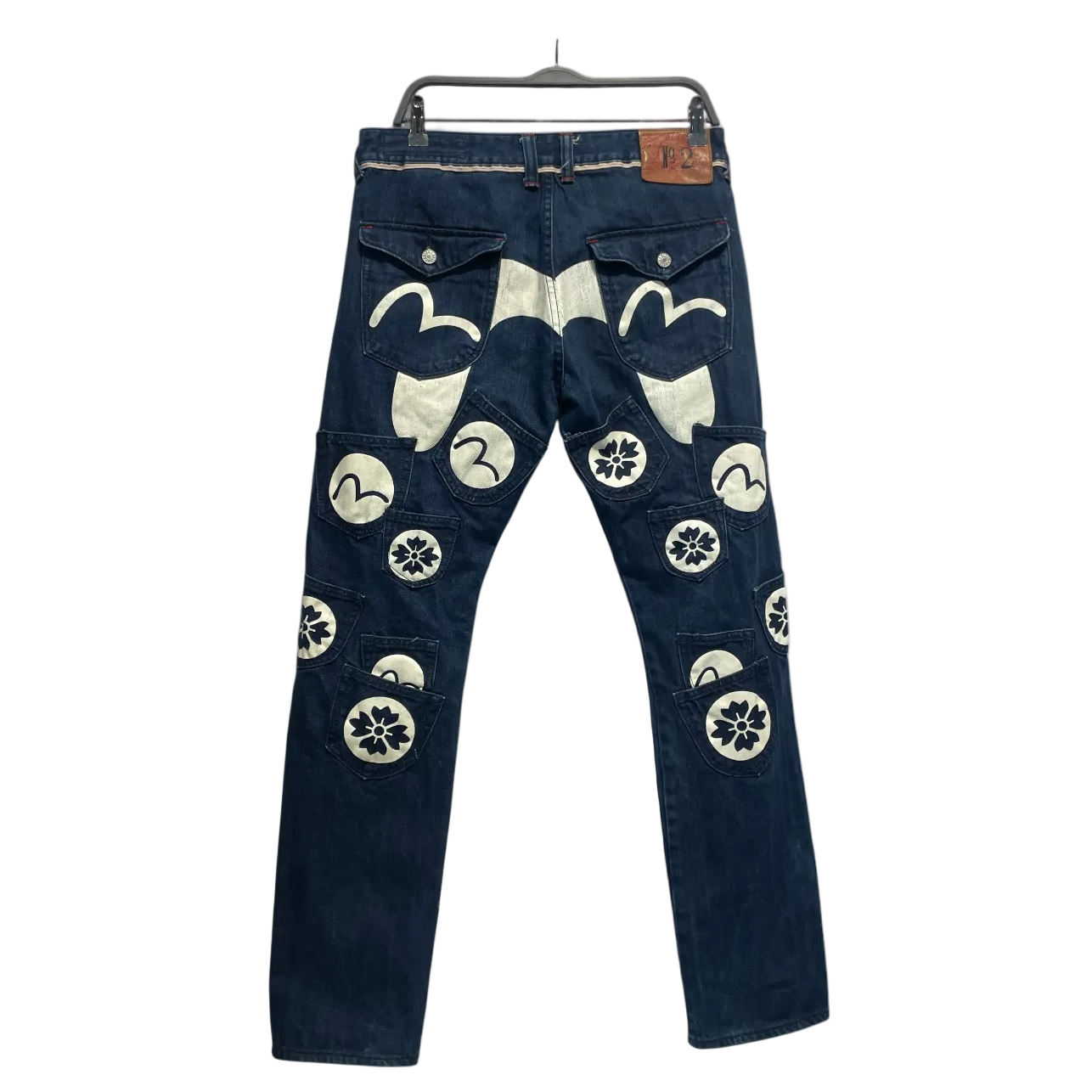 EVISU/Skinny Pants/32/Graphic/Denim/BLU/denim back pockets view 2