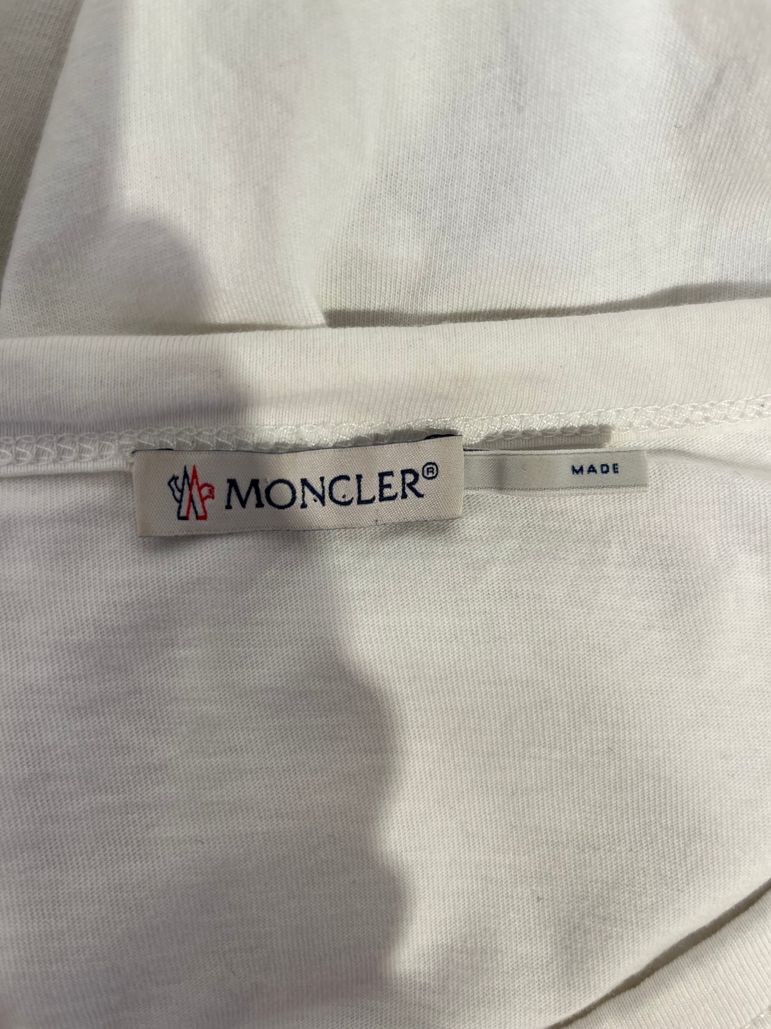 MONCLER/T-Shirt/XL/Cotton/WHT/Maglia Girocollo view 3