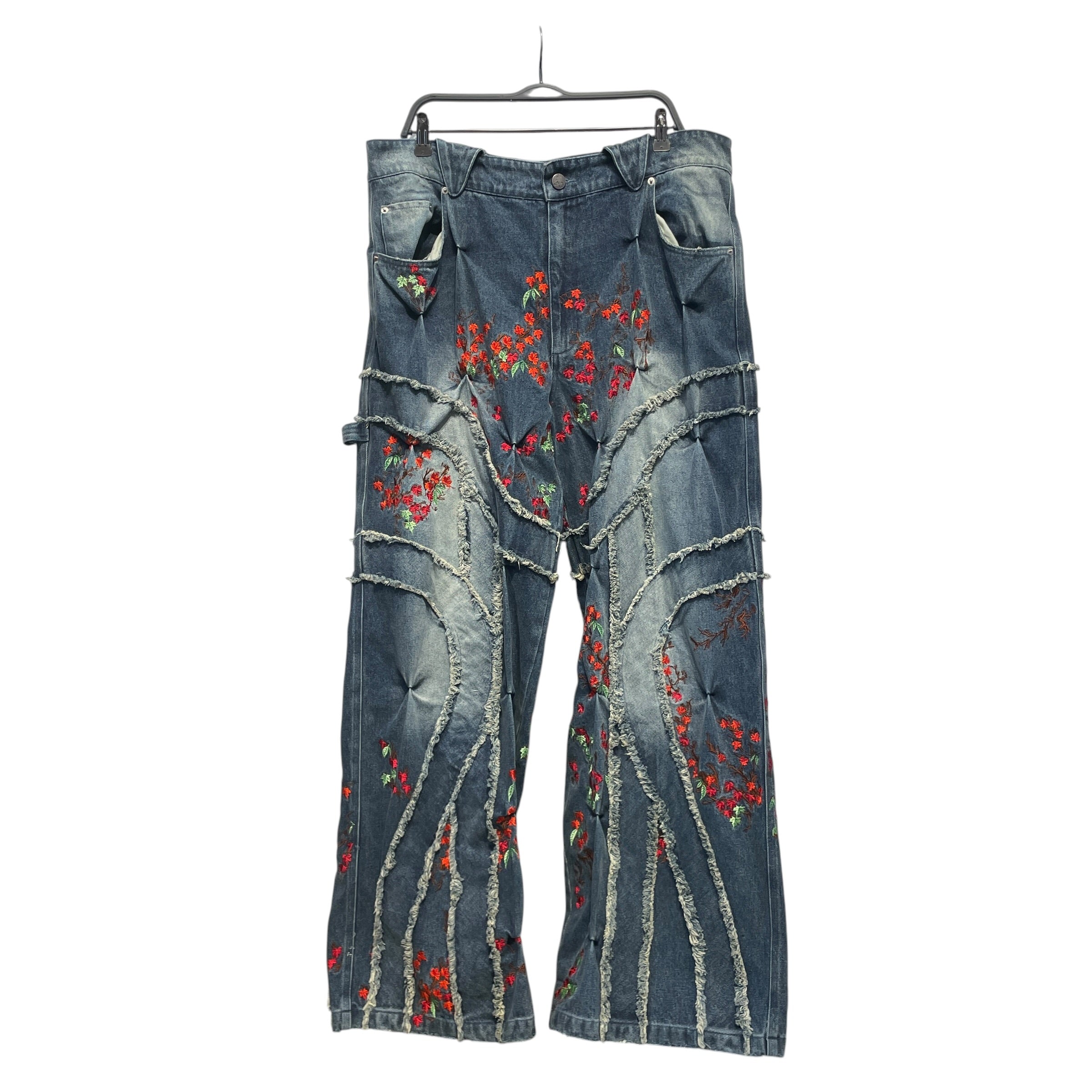 BAD SON/Bootcut Pants/XXL/Cotton/BLU/All Over Print/Cherry Blossom view 1