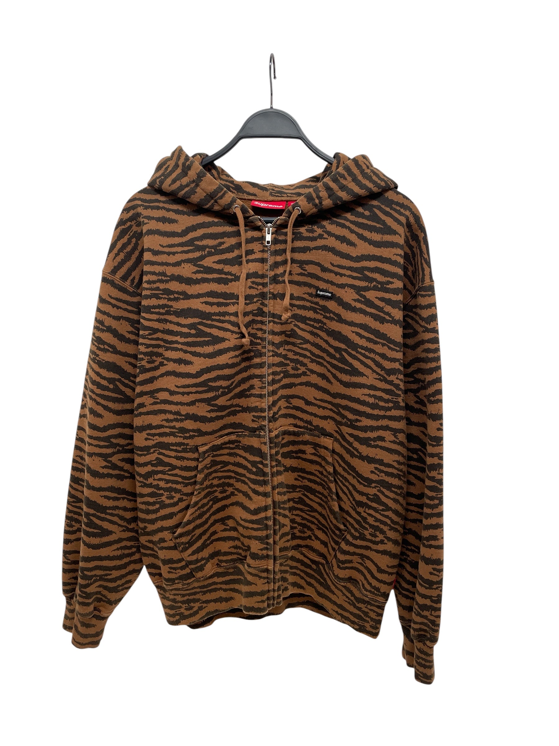 Supreme/Hoodie/L/Animal Pattern/Cotton/BRW/BLK TIGER STRIPES/BLK LOGO BOX view 1
