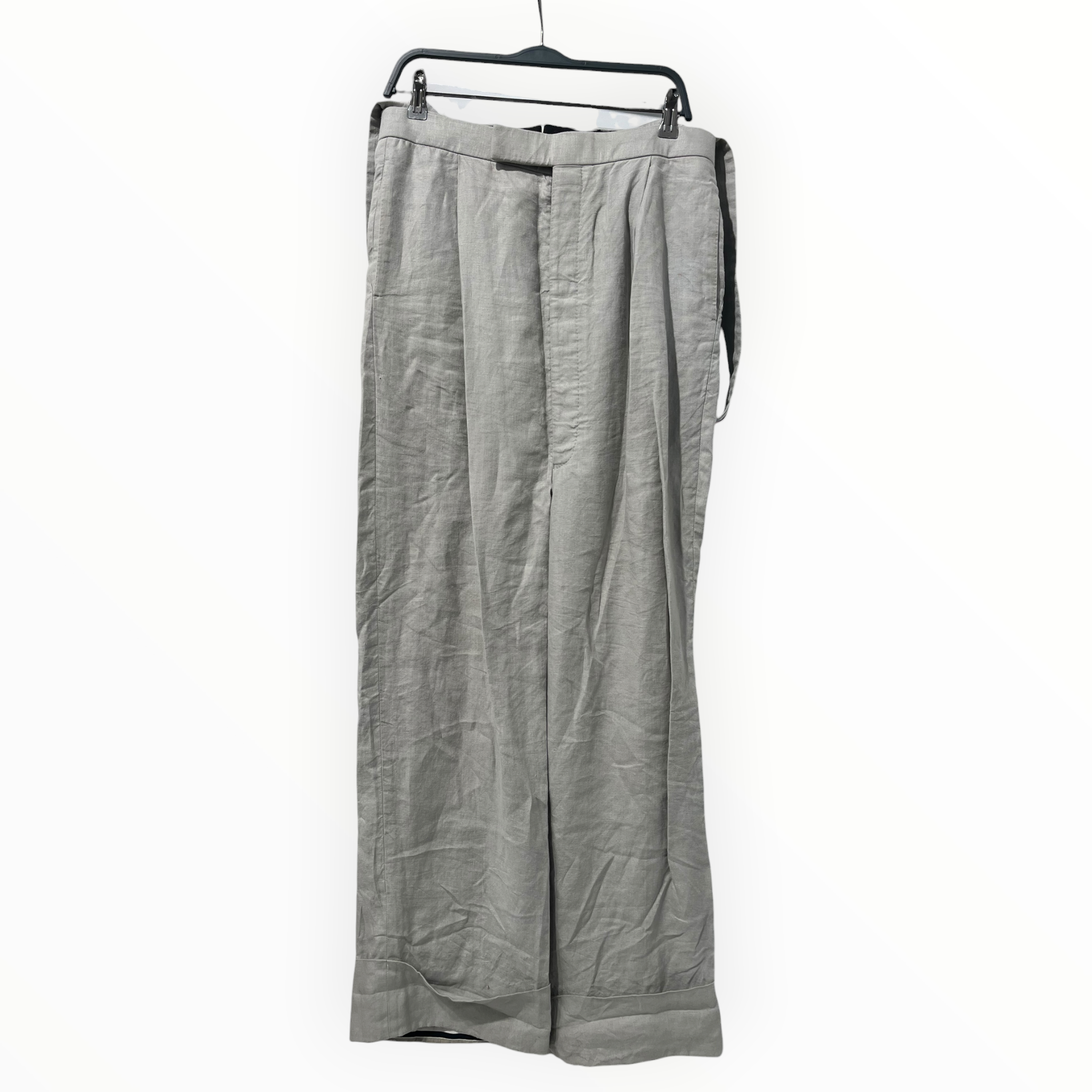 THOM BROWNE. NEW YORK/T&B Set/0/Linen/GRY/PLEATED PANTS W SUSPENDERS view 2