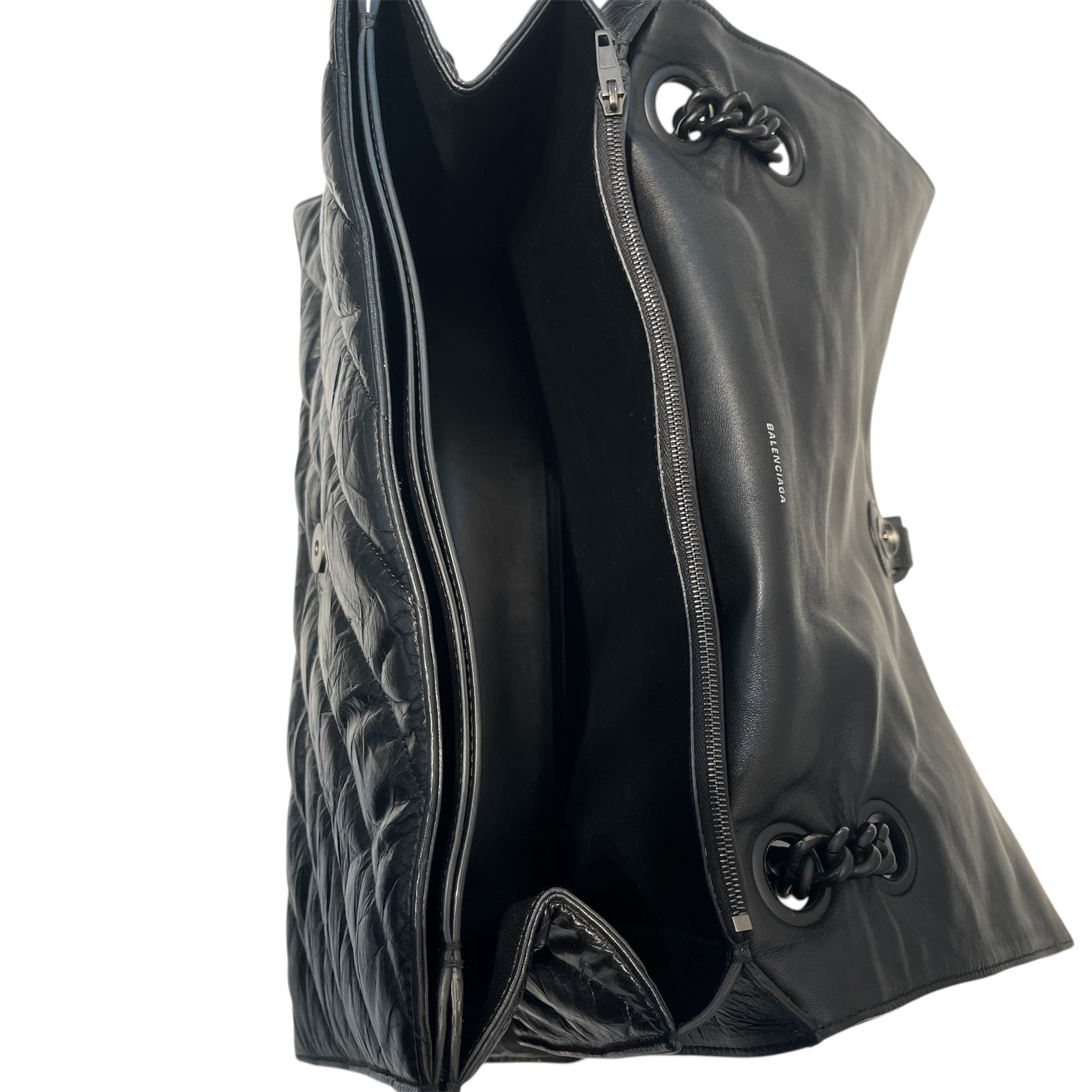 BALENCIAGA/Bag/Lambskin/BLK/LARGE CRUSH QUILTED view 3