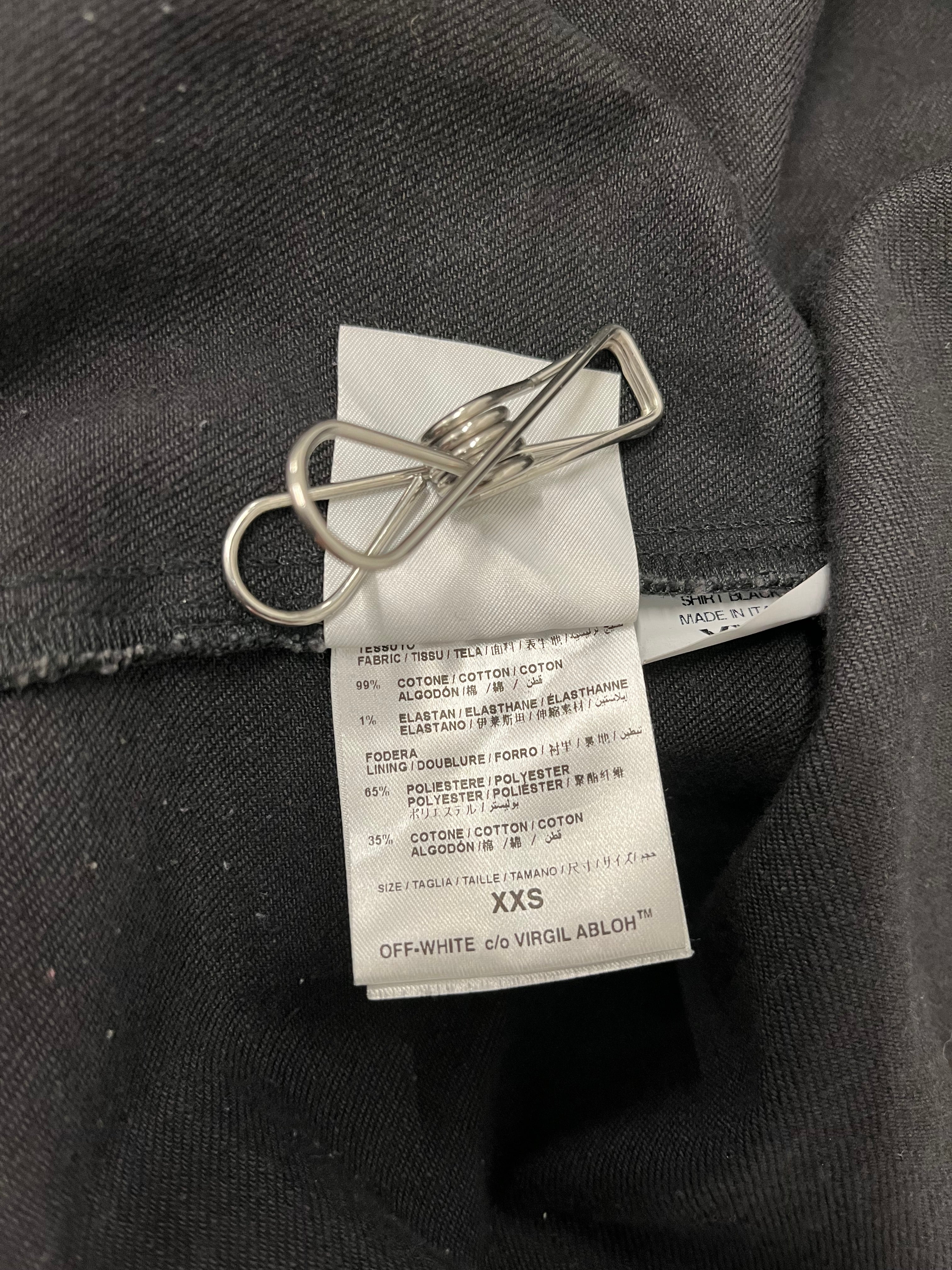 OFF-WHITE/Denim Jkt/XXS/Cotton/BLK/Single Breasted/WAXED DENIM LS TOP view 4