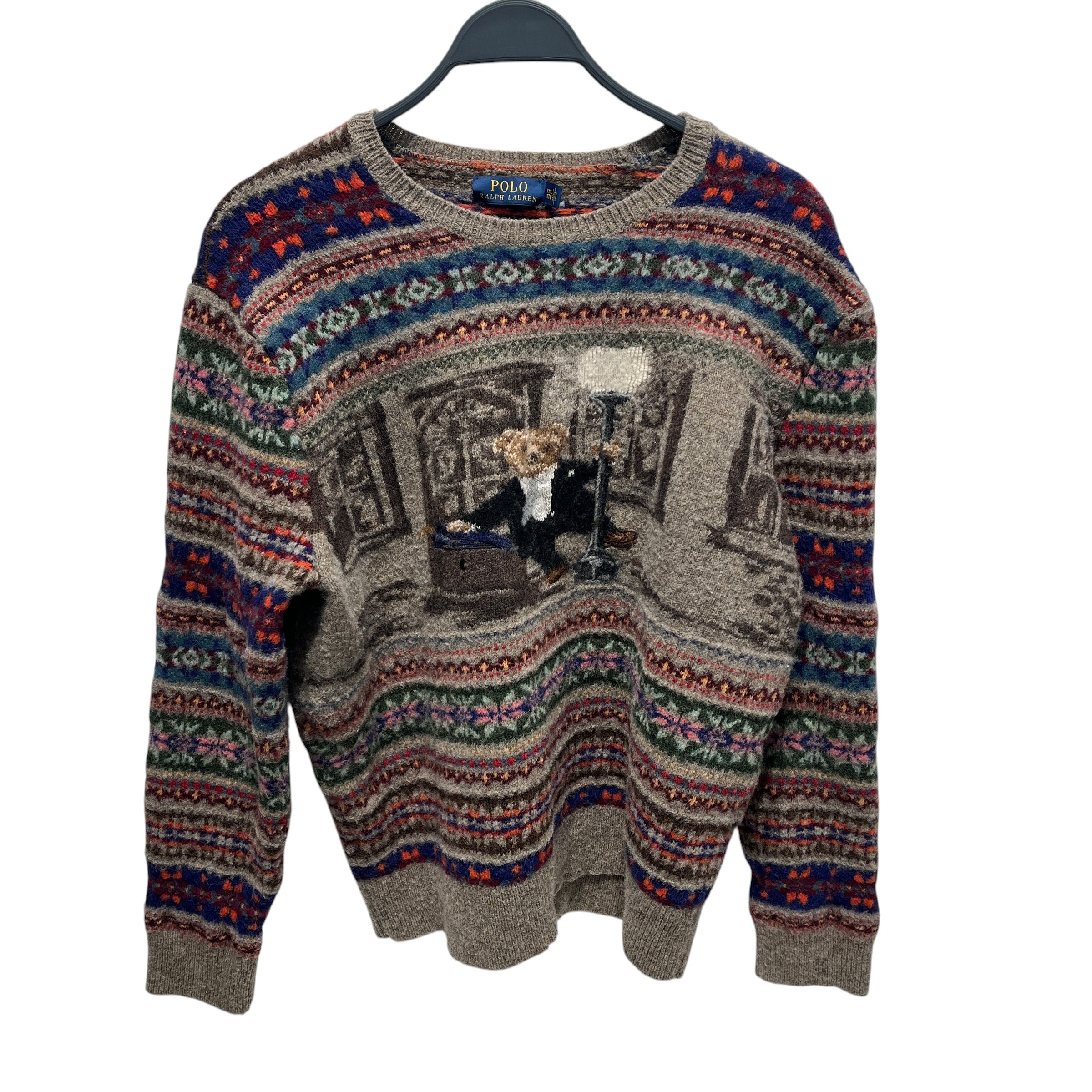 POLO RALPH LAUREN/Sweater/XXL/Wool/GRY/polo bear dappered (lil hole) view 12