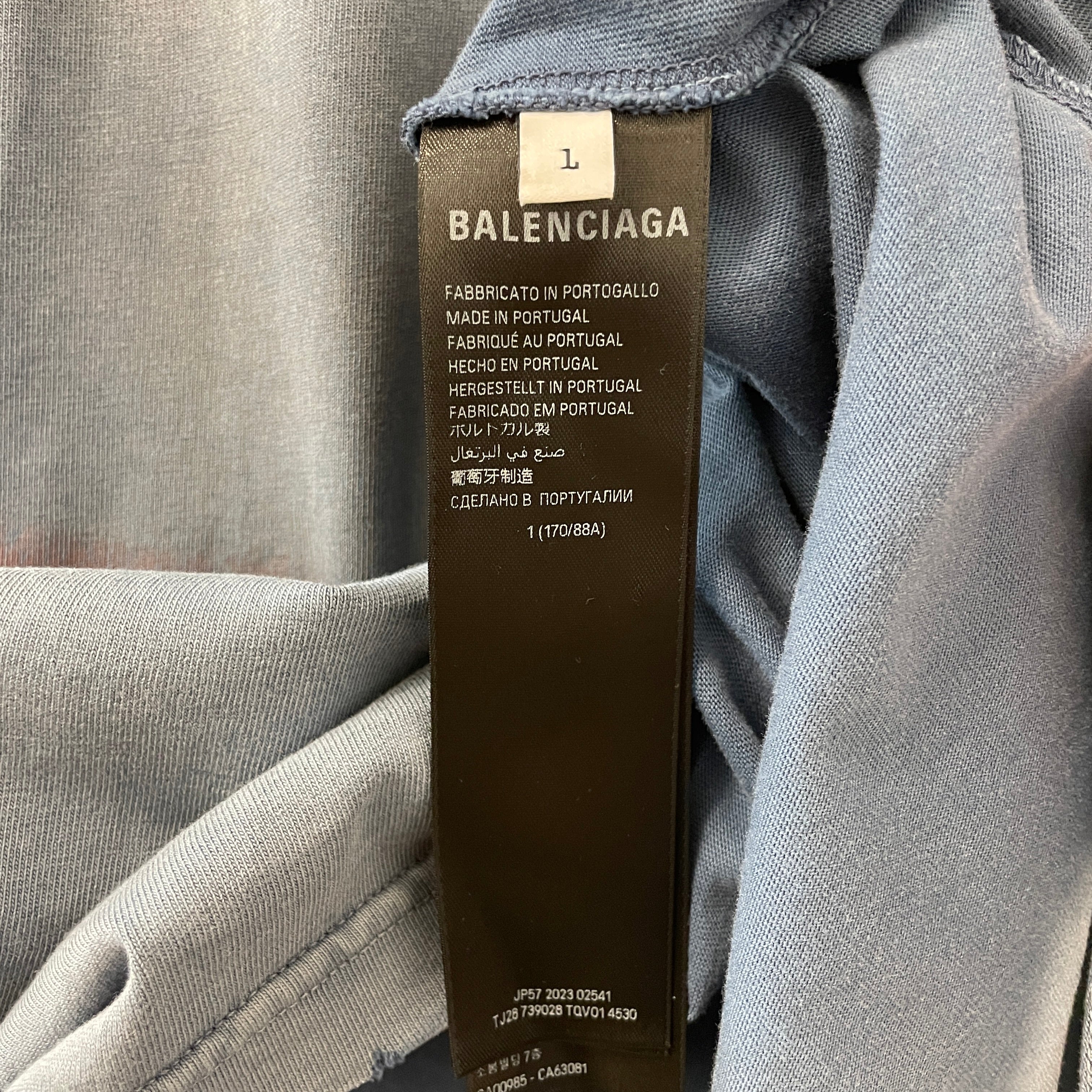 BALENCIAGA/T-Shirt/LG/Cotton/BLU/Eiffel Tower view 4