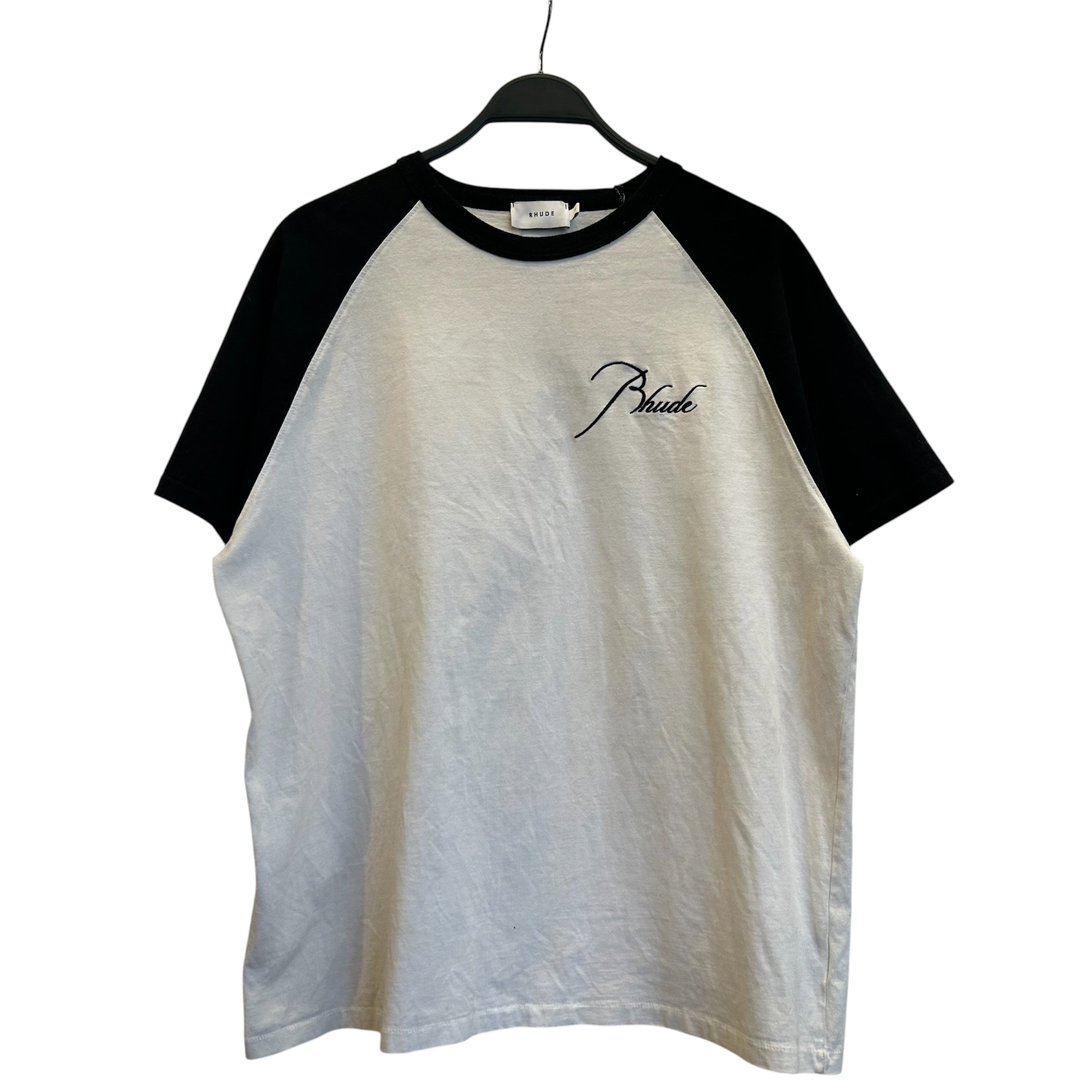 RHUDE/T-Shirt/M/Cotton/WHT/EMBROIDERED SCRIPT LOGO view 1