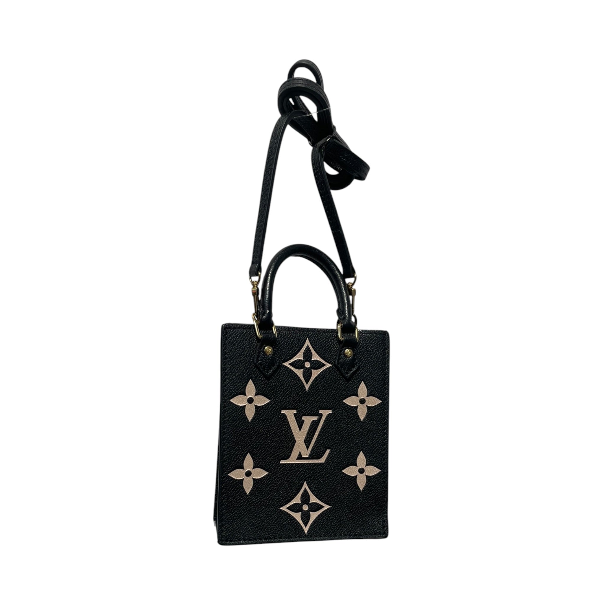 LOUIS VUITTON/Cross Body Bag/Monogram/Leather/BLK/PETIT SAC BLACK view 1