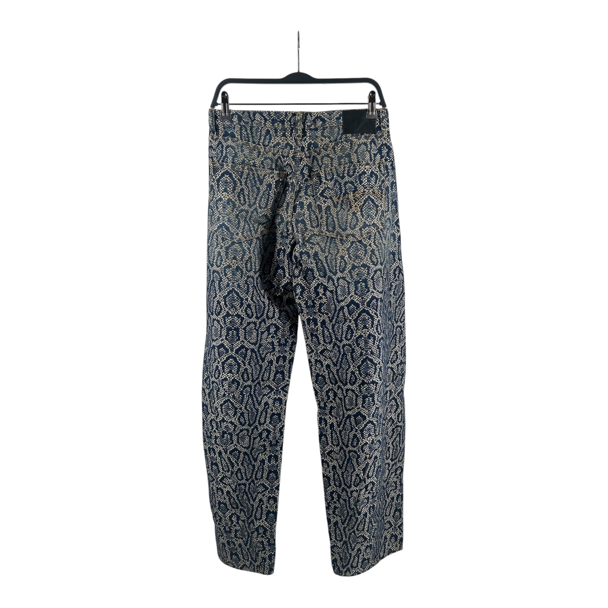 R13/Bottoms/25/All Over Print/Cotton/BLU/janine barrel jean view 2