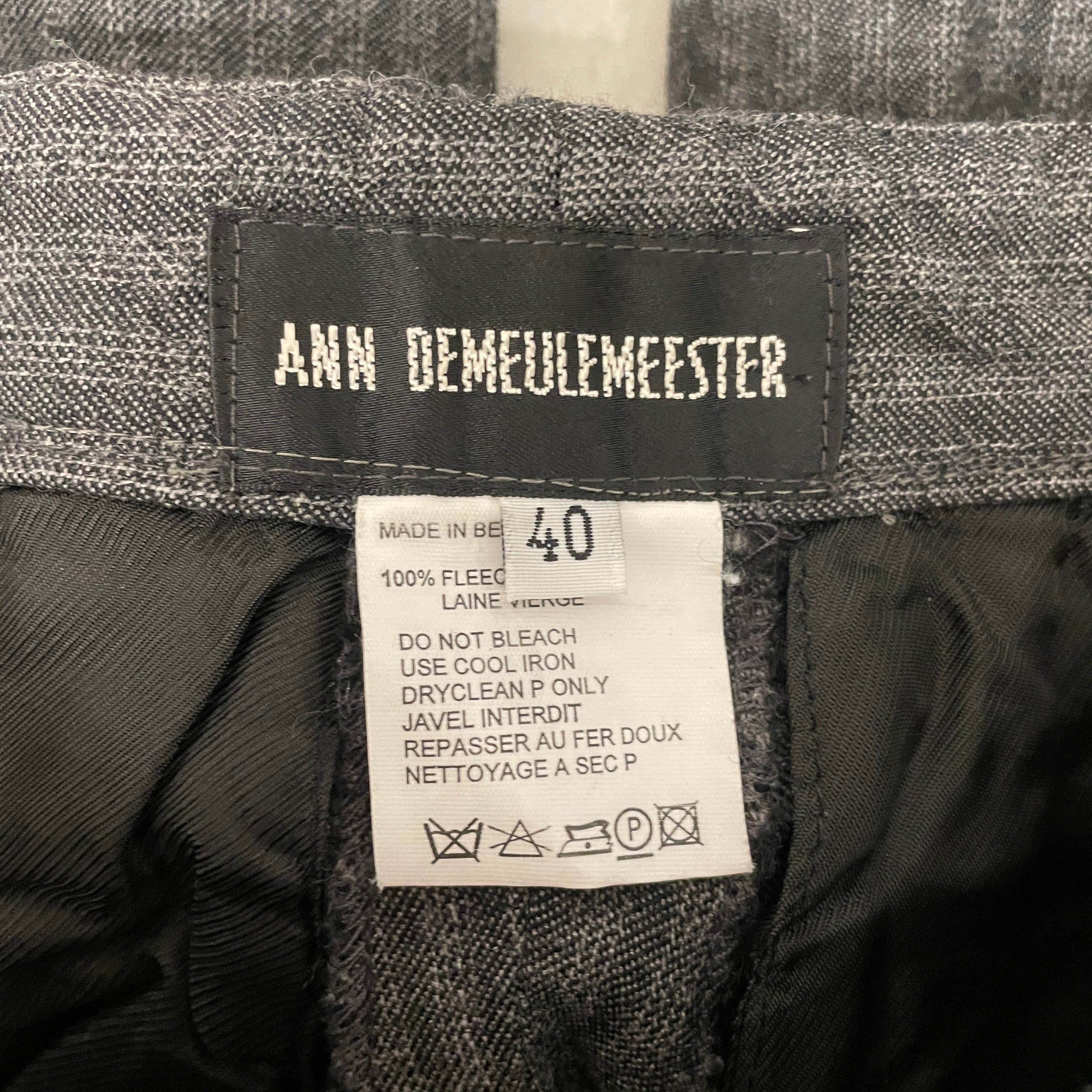 ANN DEMEULEMEESTER/Wide Leg Pants/32/Stripe/Wool/GRY/ view 5