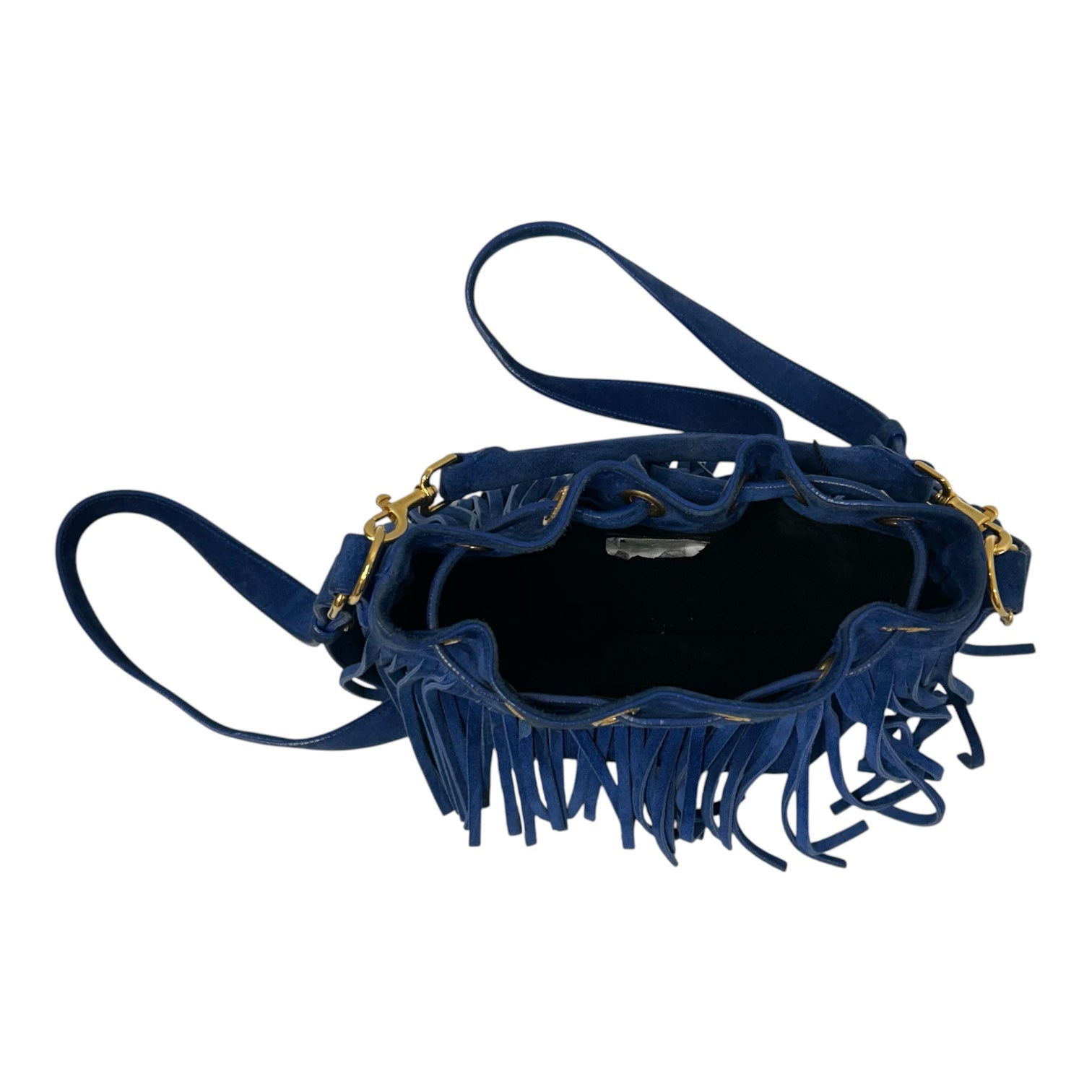 YVES SAINT LAURENT/Cross Body Bag/Suede/BLU/SADDLE BAG view 4